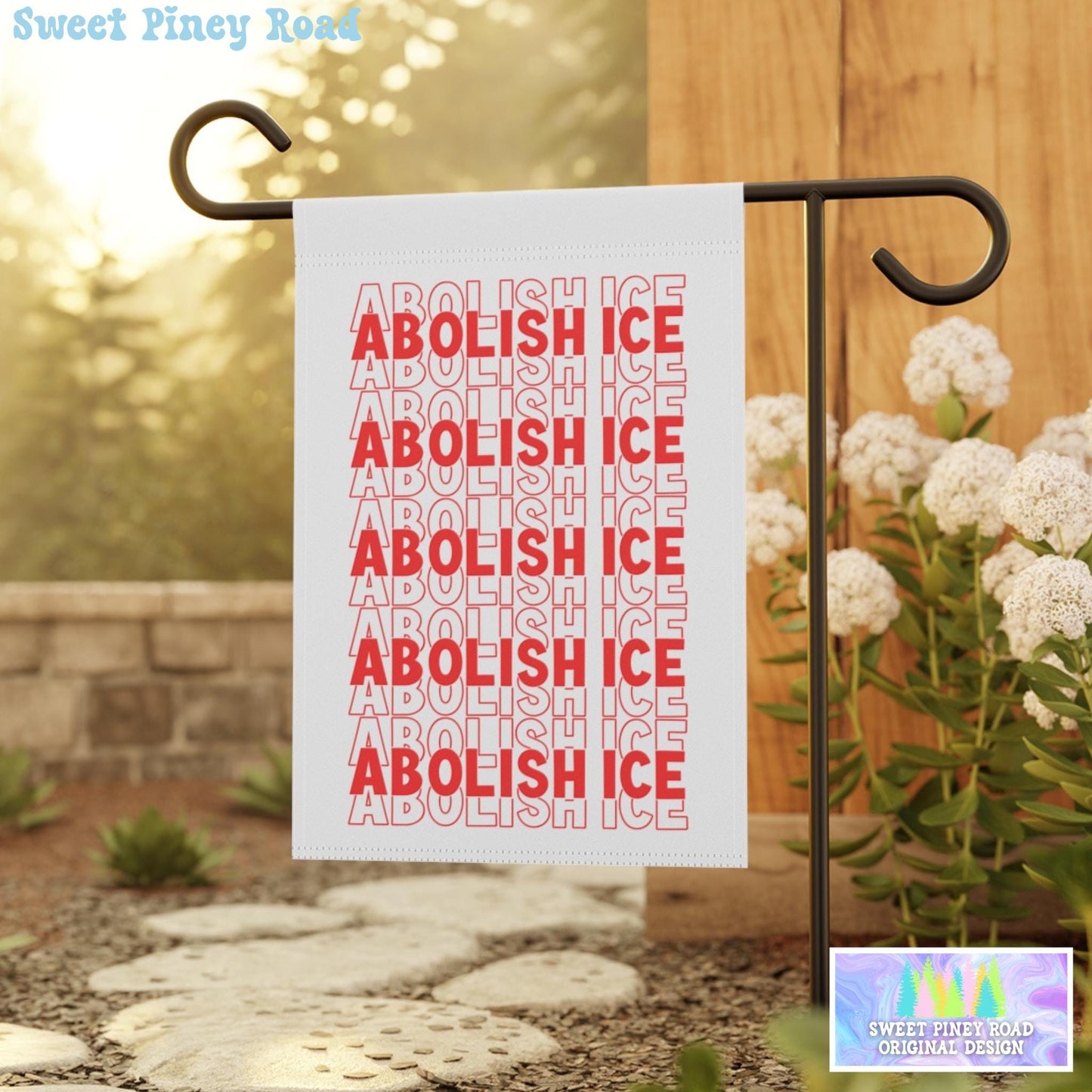 Abolish ICE Yard Sign, F*ck ICE Garden Flag, Justice For Minnesota Outdoor Decor, Chinga La Migra Decoration, Anti Trump FDT Red White Gift