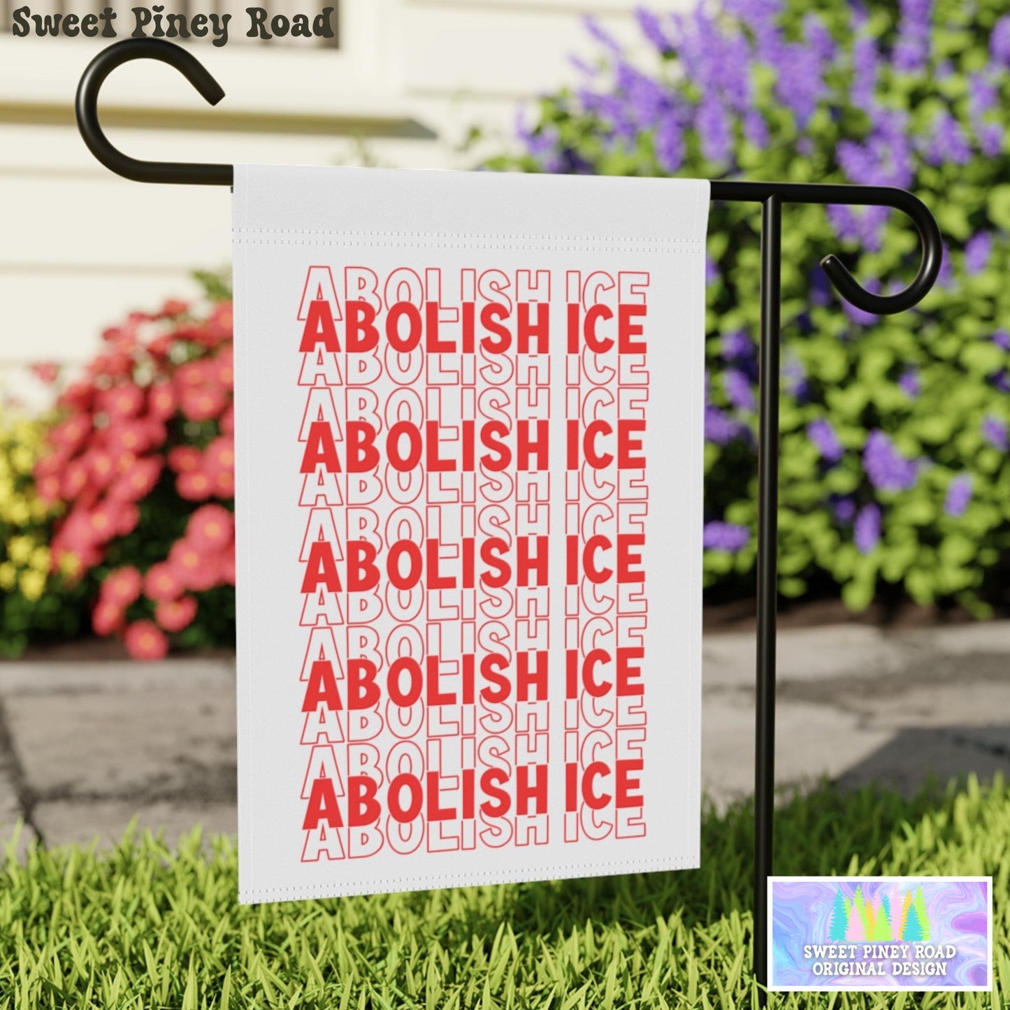 Abolish ICE Yard Sign, F*ck ICE Garden Flag, Justice For Minnesota Outdoor Decor, Chinga La Migra Decoration, Anti Trump FDT Red White Gift
