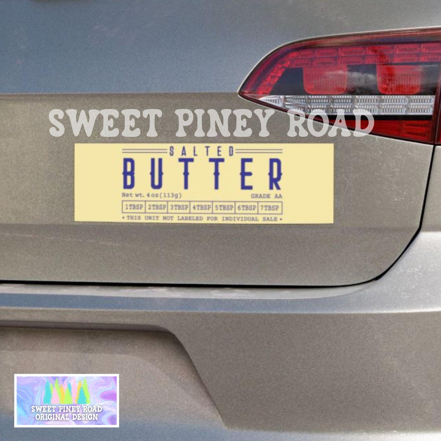 Hilarious Salted Butter Car Magnet, Funny Bumper Sticker, Meme Humor Gag Gift For Friend, Sarcastic Brainrot