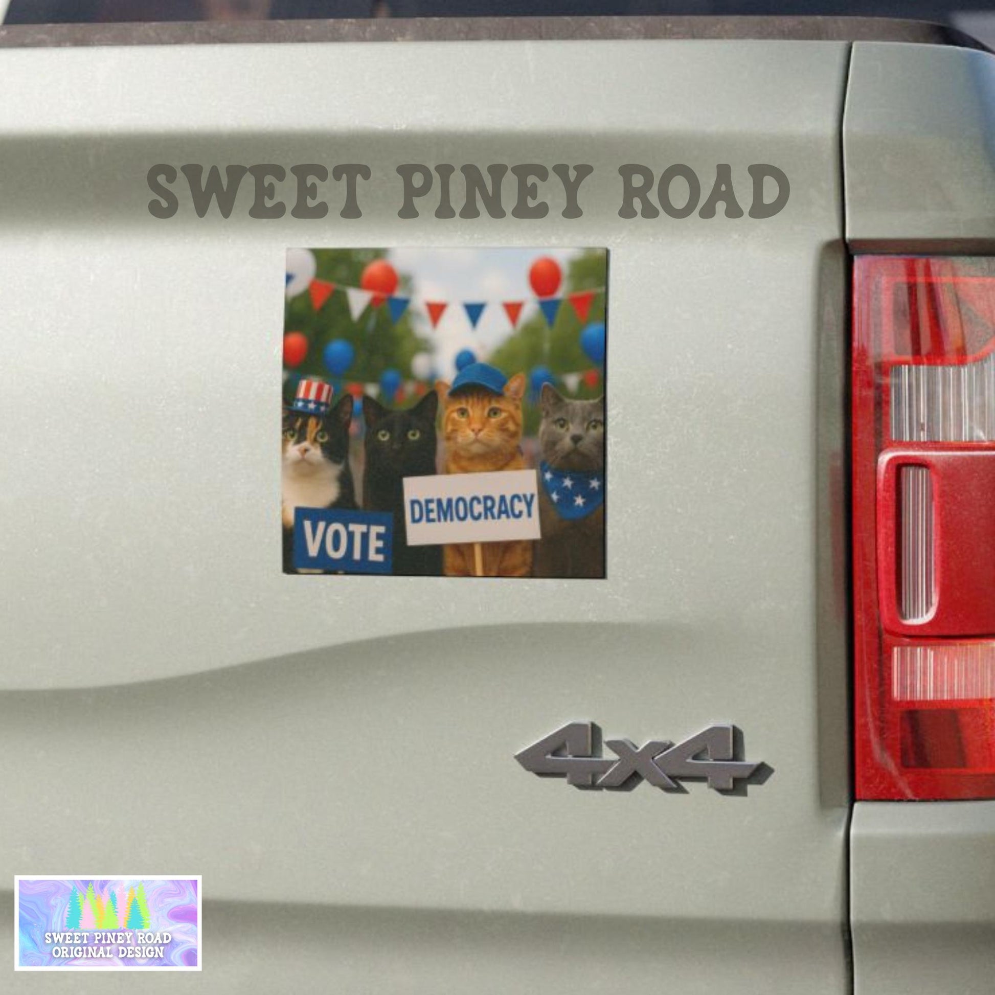 Anti Trump Cat Car Magnet, Kitten Lover Decal, Funny Kitty Gag Gift, Hilarious Ideas For Vehicle, Leftist Progressive Pro-Democracy FDT