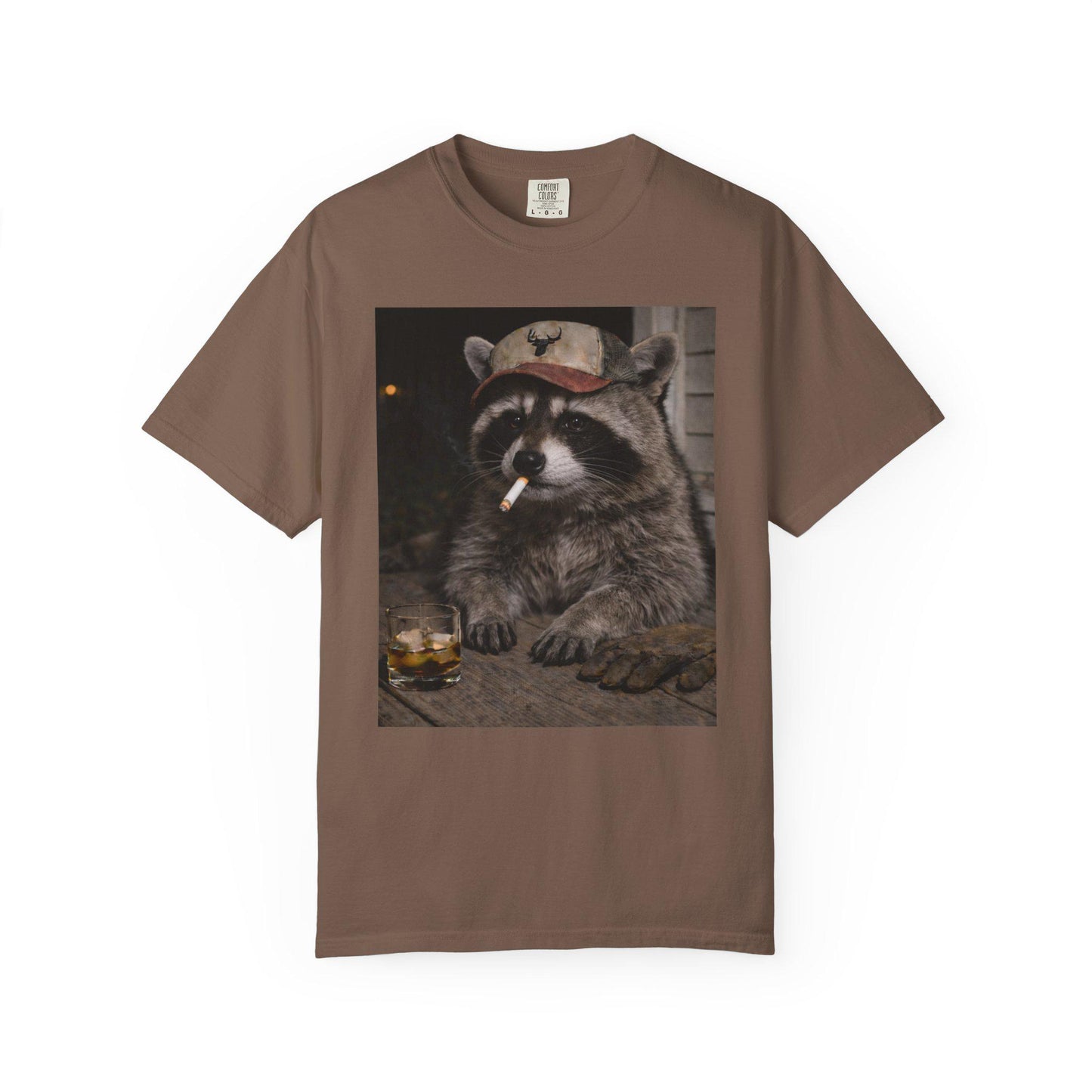Funny Raccoon Shirt, Hilarious Smoking Blue Collar Racoon Tshirt, Animal Lover T-Shirt Gag Gift, Country Themed Animal Tee, Cursed Humor