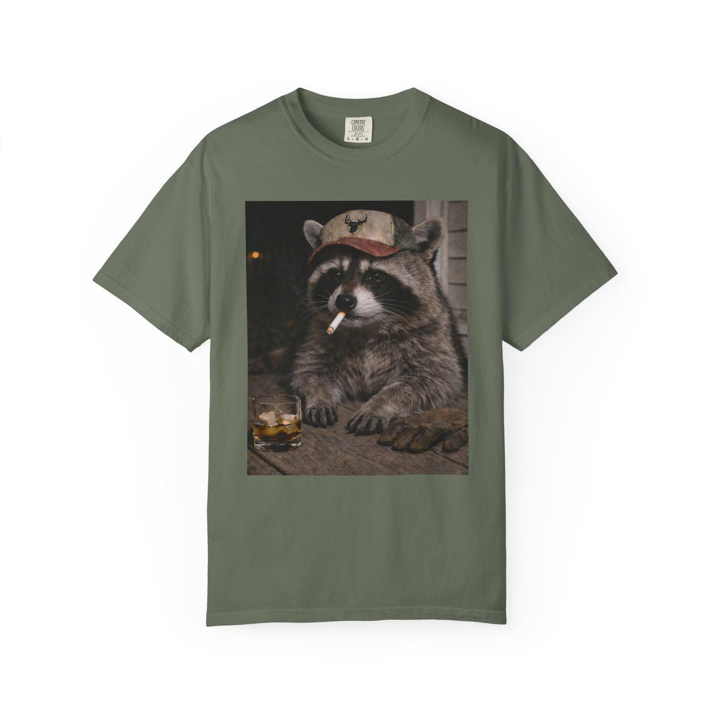 Funny Raccoon Shirt, Hilarious Smoking Blue Collar Racoon Tshirt, Animal Lover T-Shirt Gag Gift, Country Themed Animal Tee, Cursed Humor