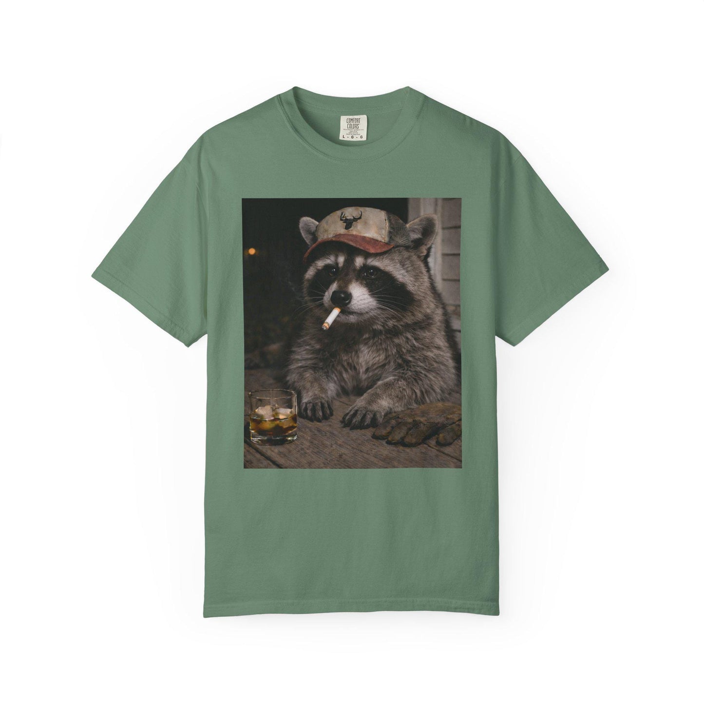 Funny Raccoon Shirt, Hilarious Smoking Blue Collar Racoon Tshirt, Animal Lover T-Shirt Gag Gift, Country Themed Animal Tee, Cursed Humor