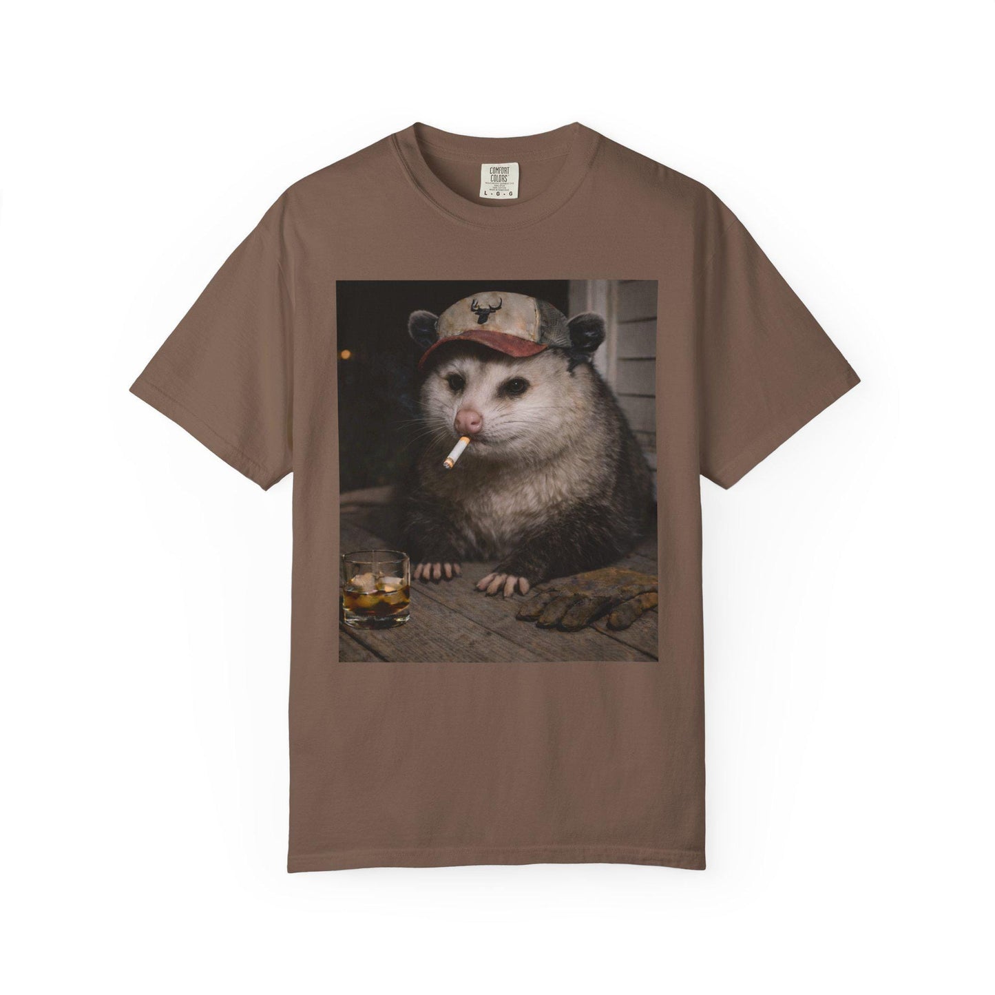 Funny Possum Shirt, Hilarious Smoking Blue Collar Opossum Tshirt, Animal Lover T-Shirt Gag Gift, Country Themed Animal Tee, Cursed Humor