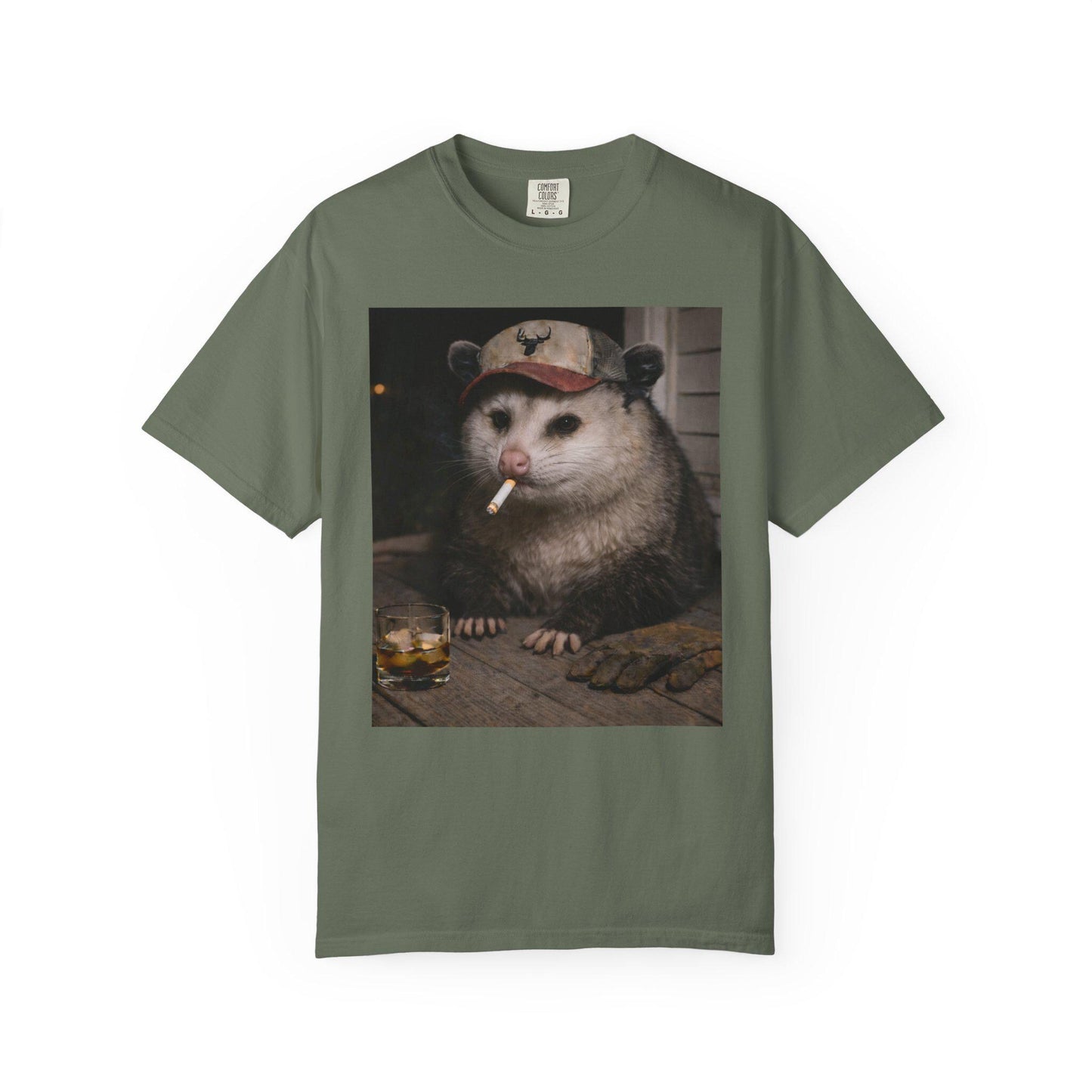 Funny Possum Shirt, Hilarious Smoking Blue Collar Opossum Tshirt, Animal Lover T-Shirt Gag Gift, Country Themed Animal Tee, Cursed Humor