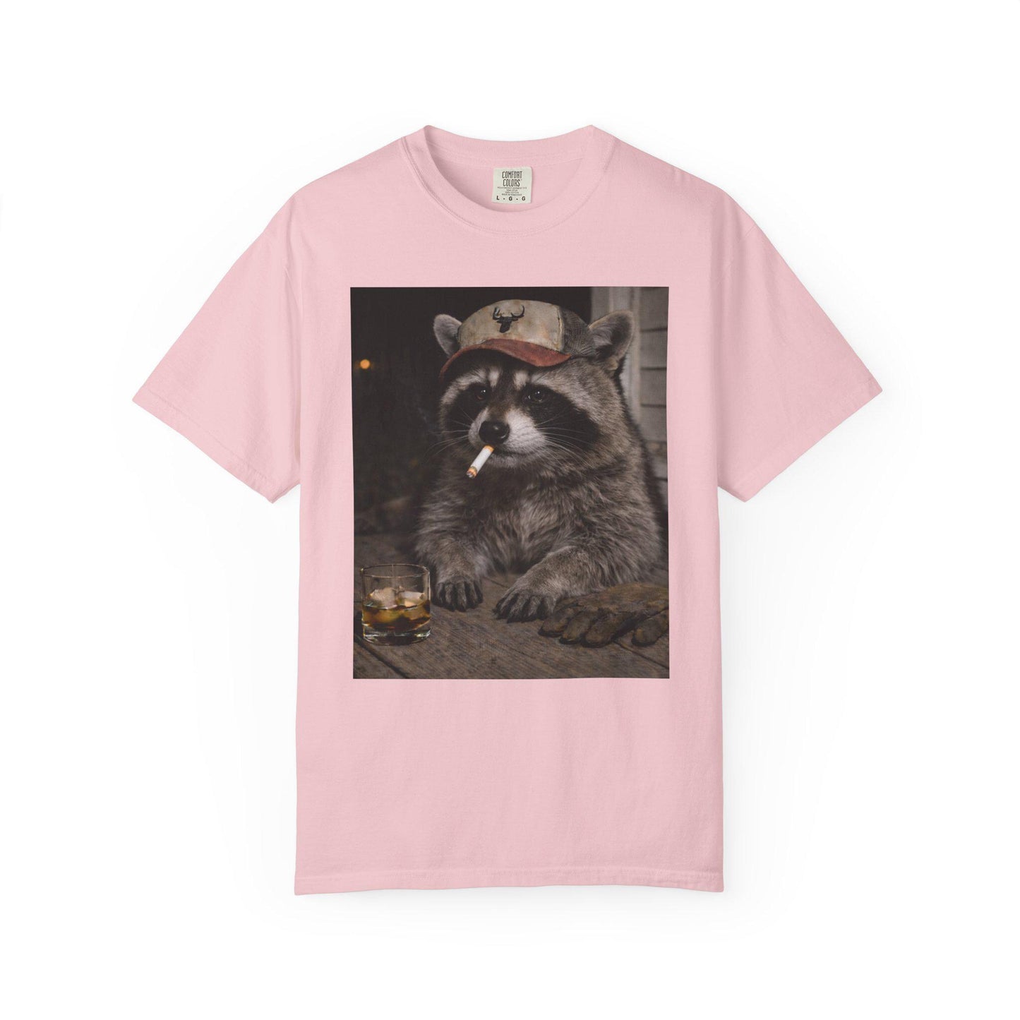 Funny Raccoon Shirt, Hilarious Smoking Blue Collar Racoon Tshirt, Animal Lover T-Shirt Gag Gift, Country Themed Animal Tee, Cursed Humor