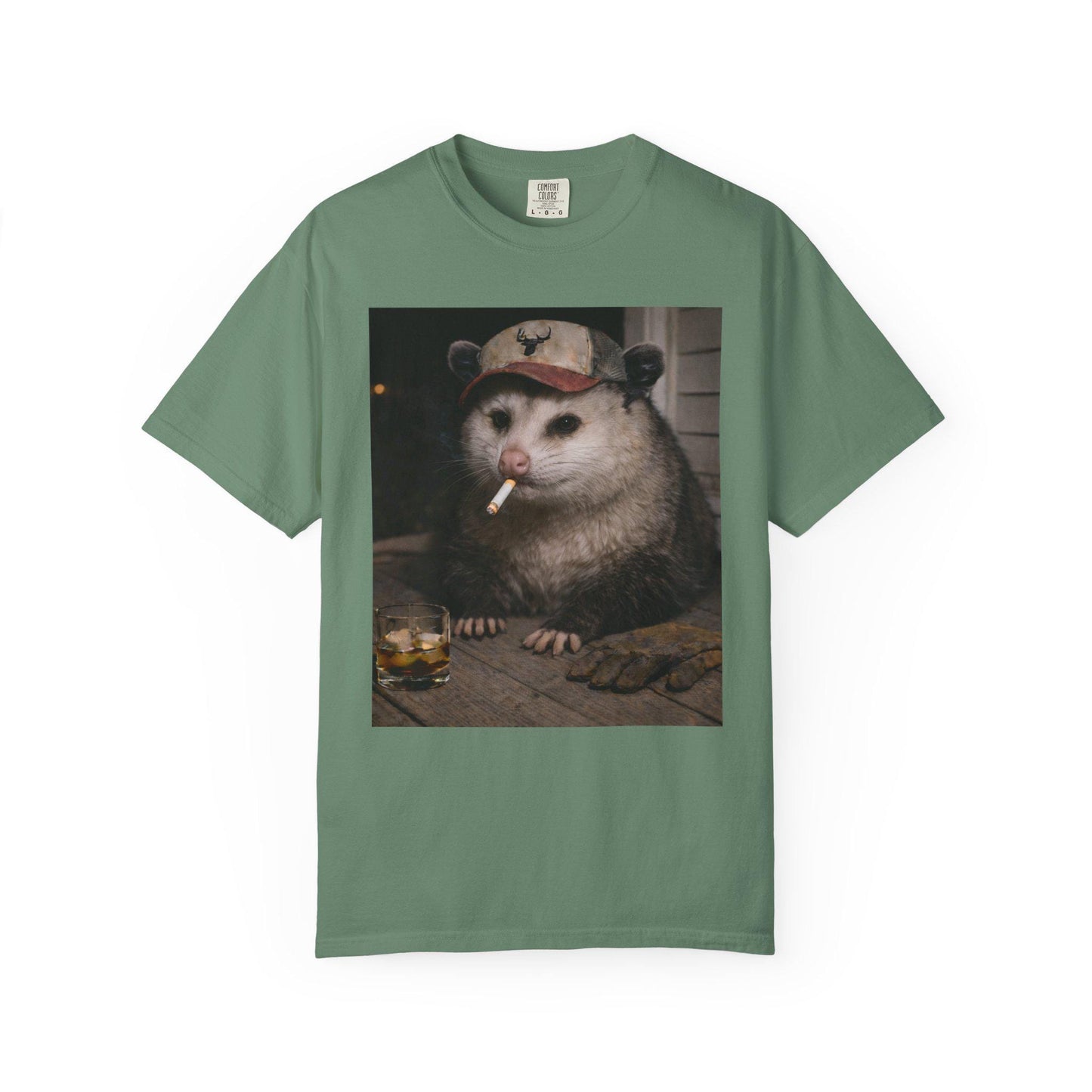 Funny Possum Shirt, Hilarious Smoking Blue Collar Opossum Tshirt, Animal Lover T-Shirt Gag Gift, Country Themed Animal Tee, Cursed Humor