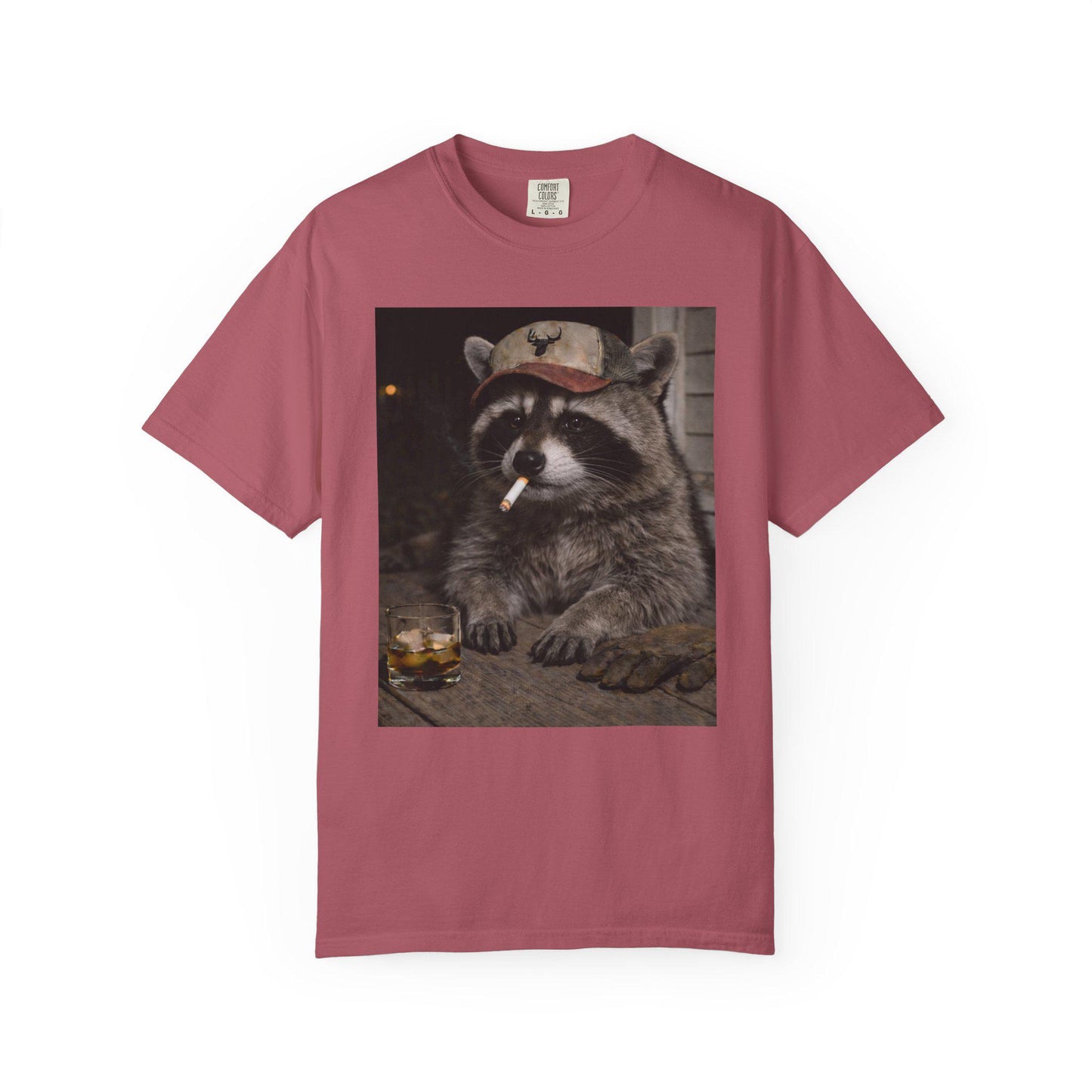 Funny Raccoon Shirt, Hilarious Smoking Blue Collar Racoon Tshirt, Animal Lover T-Shirt Gag Gift, Country Themed Animal Tee, Cursed Humor