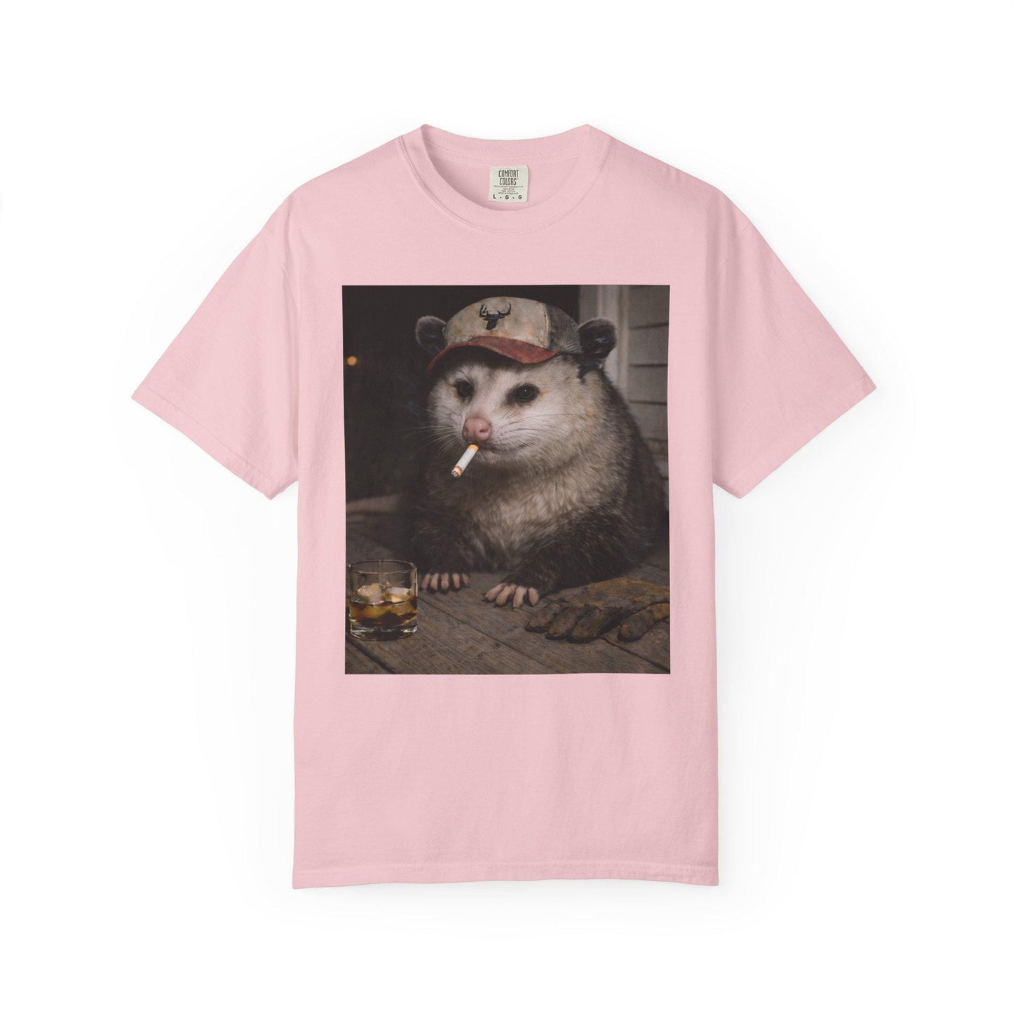 Funny Possum Shirt, Hilarious Smoking Blue Collar Opossum Tshirt, Animal Lover T-Shirt Gag Gift, Country Themed Animal Tee, Cursed Humor