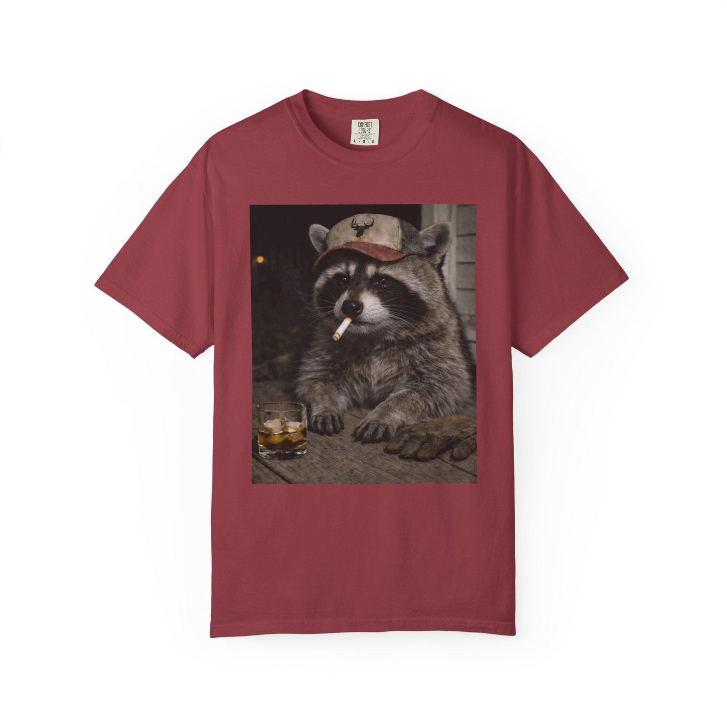 Funny Raccoon Shirt, Hilarious Smoking Blue Collar Racoon Tshirt, Animal Lover T-Shirt Gag Gift, Country Themed Animal Tee, Cursed Humor