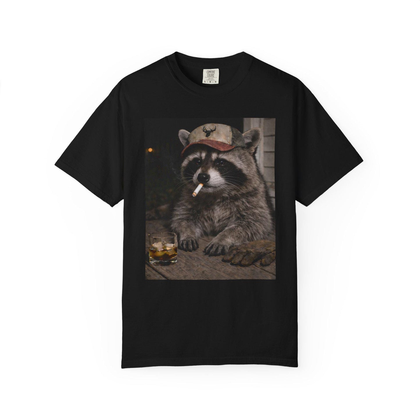 Funny Raccoon Shirt, Hilarious Smoking Blue Collar Racoon Tshirt, Animal Lover T-Shirt Gag Gift, Country Themed Animal Tee, Cursed Humor
