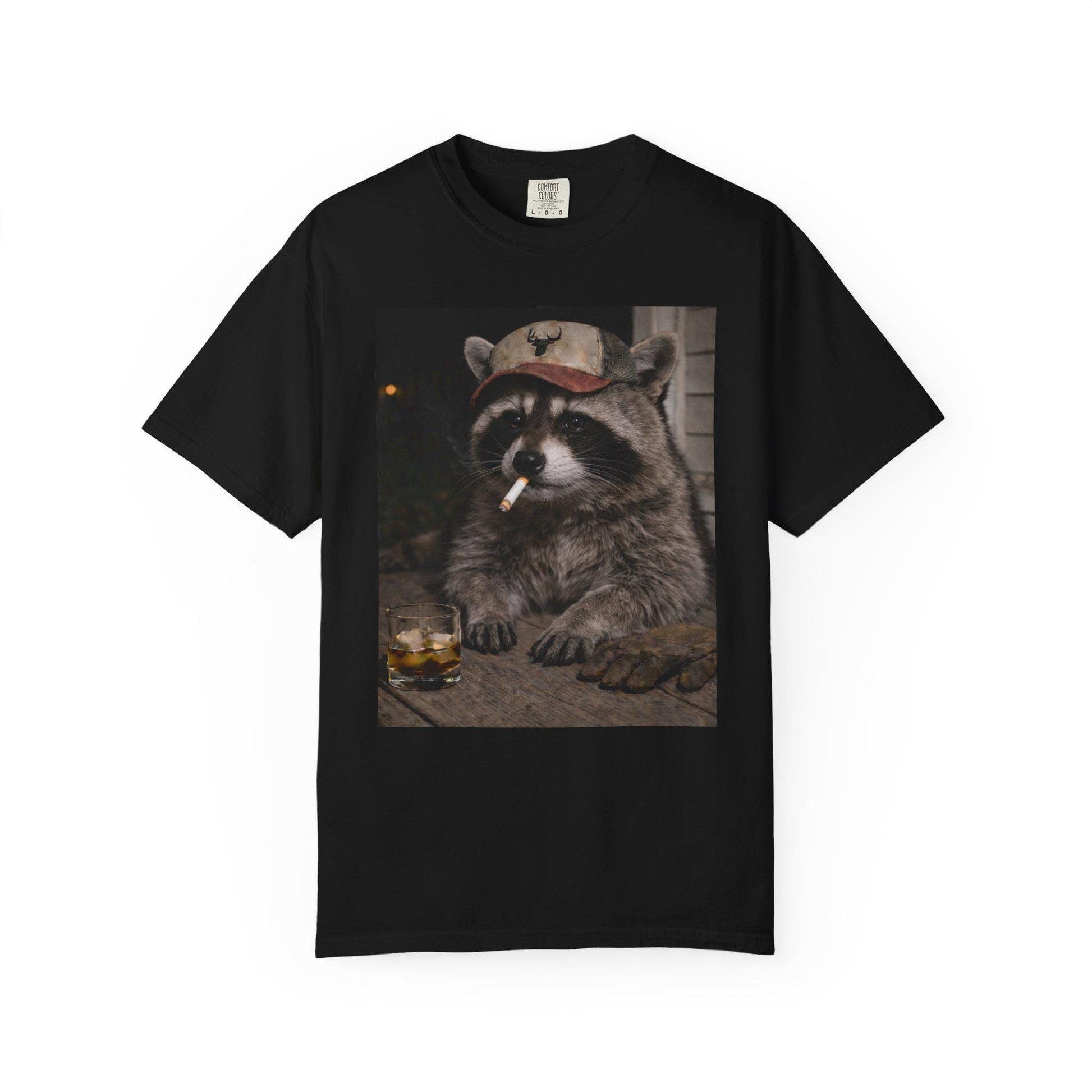 Funny Raccoon Shirt, Hilarious Smoking Blue Collar Racoon Tshirt, Animal Lover T-Shirt Gag Gift, Country Themed Animal Tee, Cursed Humor