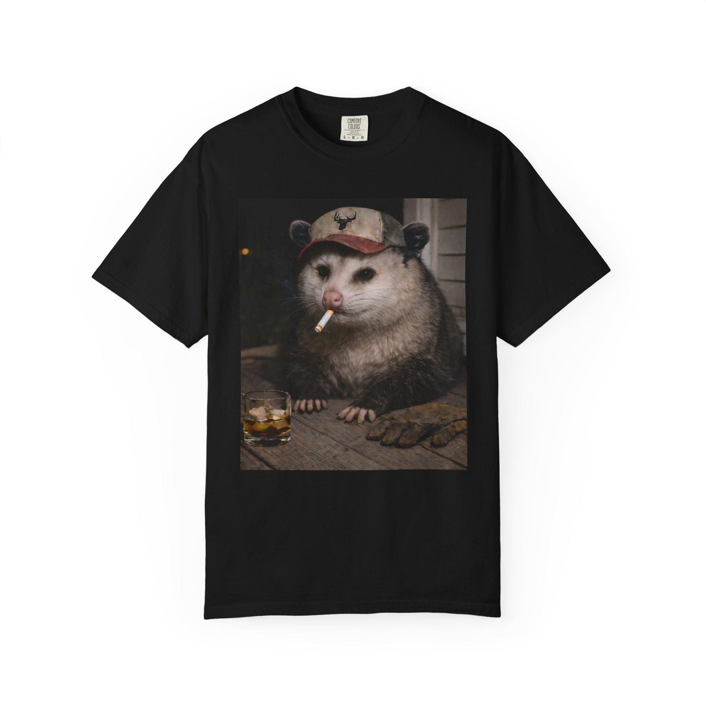 Funny Possum Shirt, Hilarious Smoking Blue Collar Opossum Tshirt, Animal Lover T-Shirt Gag Gift, Country Themed Animal Tee, Cursed Humor
