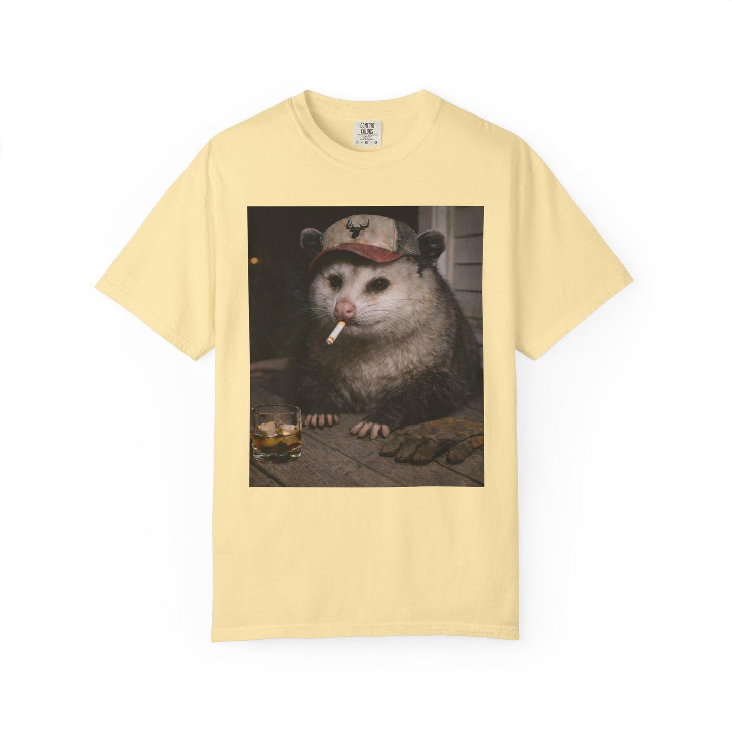 Funny Possum Shirt, Hilarious Smoking Blue Collar Opossum Tshirt, Animal Lover T-Shirt Gag Gift, Country Themed Animal Tee, Cursed Humor