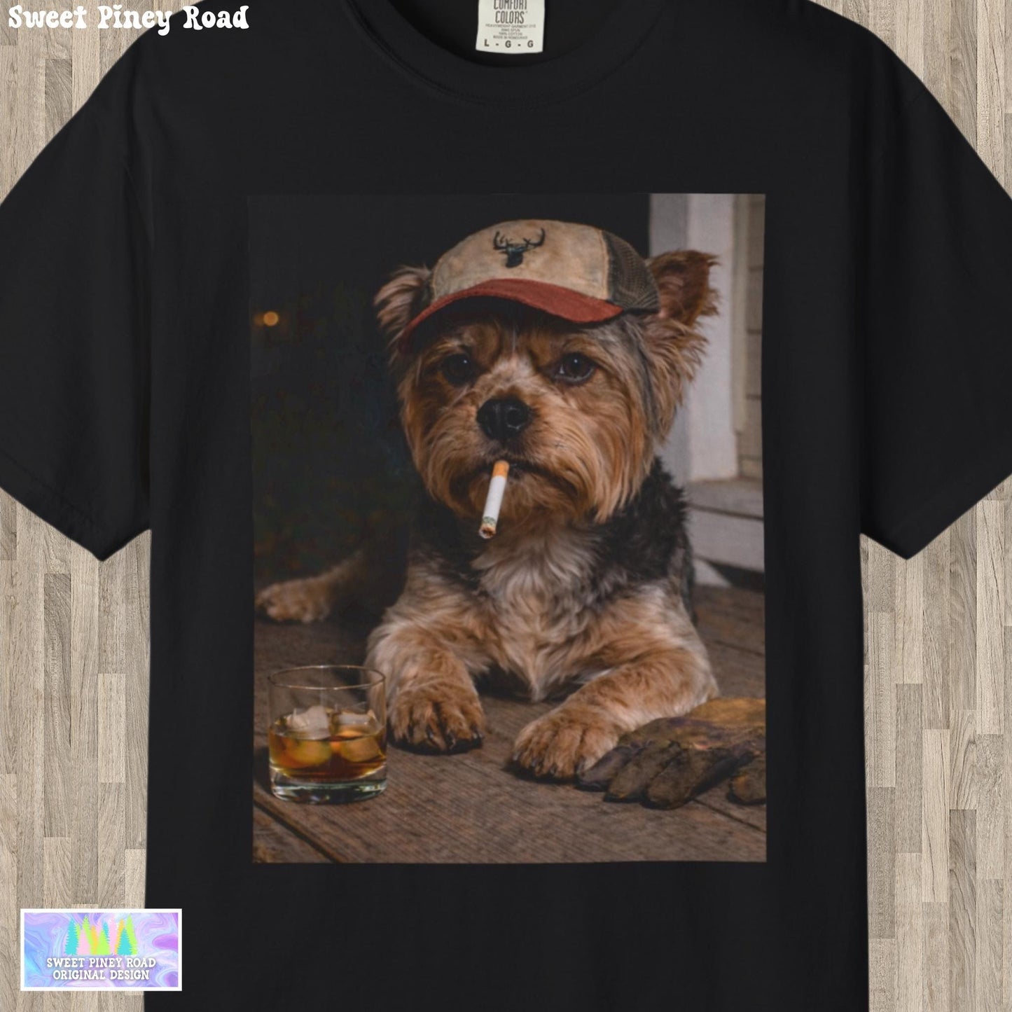 Funny Yorkie Shirt, Dog Dad T-Shirt, Blue Collar Man Gag Gift Tee For Husband, Yorkshire Terrier Owner Meme Humor Comfort Colors® Tshirt