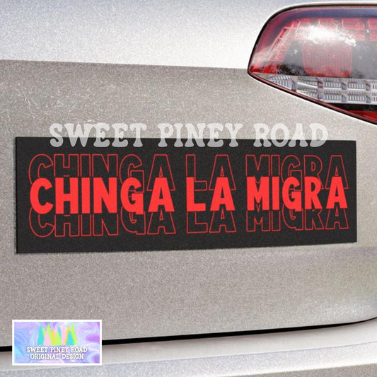 Chinga La Migra Car Magnet, F*ck ICE Bumper Sticker, Justice For Minnesota, Get Out Border Patrol, Anti Trump FDT Merch For Rally Protest