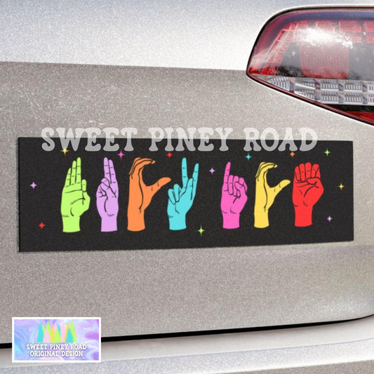 F*ck ICE Bumper Sticker, Abolish ICE Subtle ASL Vinyl Car Magnet, Chinga La Migra, Anti Trump Immigration Decal