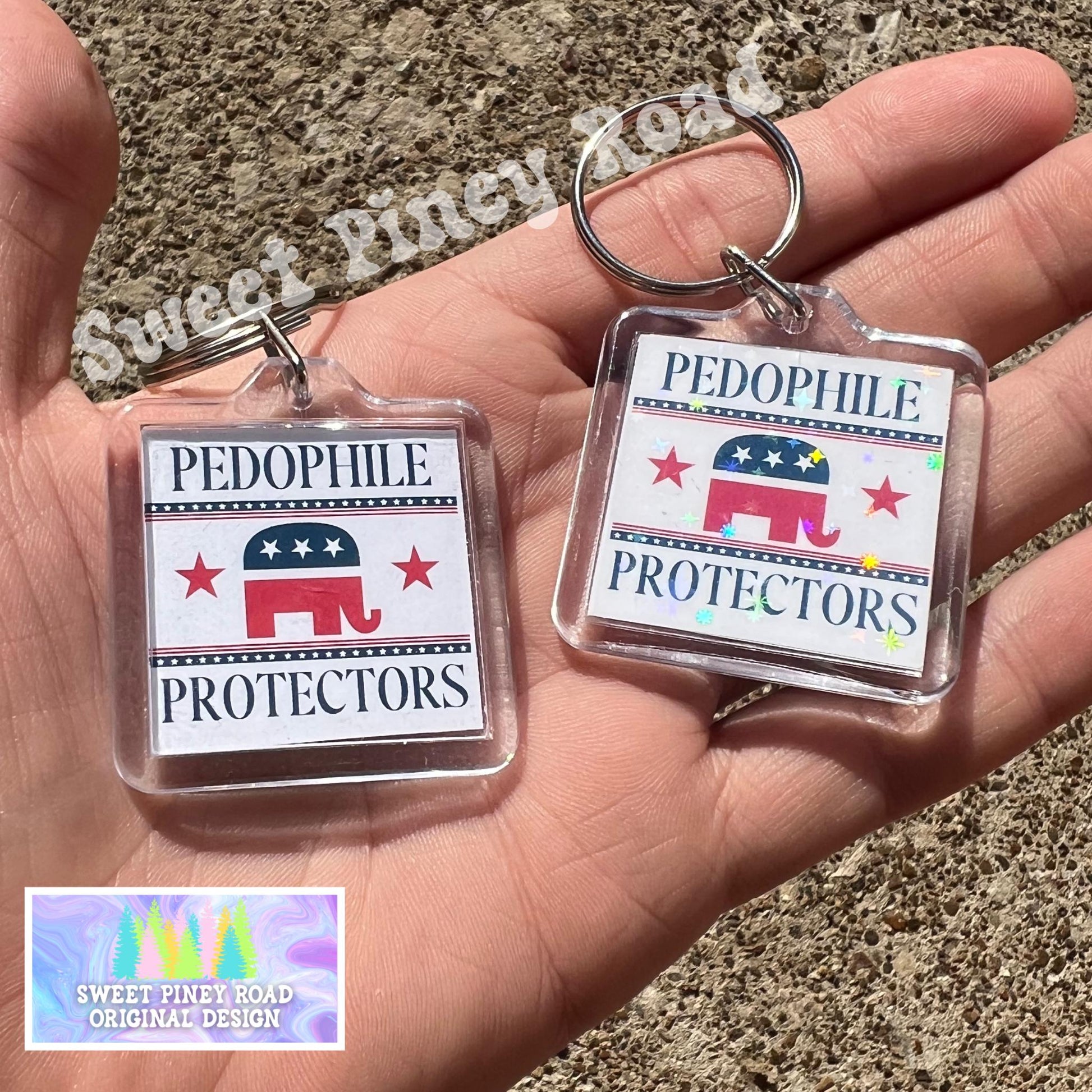 Pedo Protectors Keychain, Anti Trump Political Bag Charm, Funny Epstein Protest Bag Tag, FDT Gift For Democrat Acrylic Key Chains