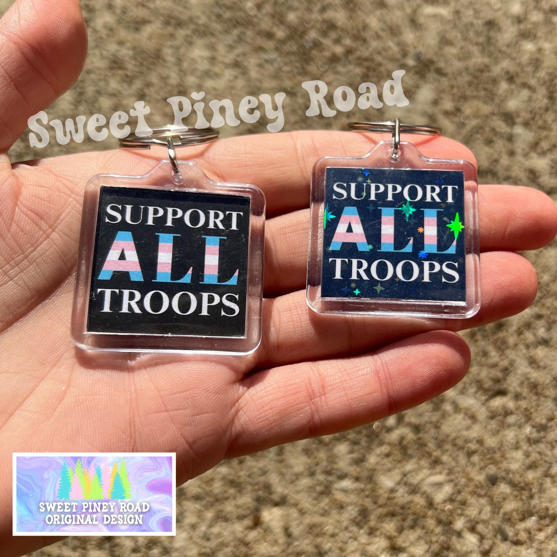 Support All Troops Keychain, Anti Trump Political Bag Charm, Cute Transgender LGBTQIA+ Protest Bag Tag, FDT Gift Democrat Acrylic Key Chains