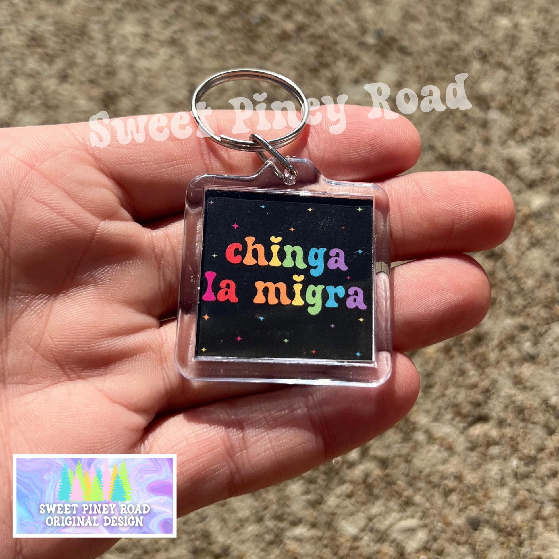 Chinga La Migra Keychain, F*ck ICE Abolish ICE Political Bag Charm, Anti Trump Protest Bag Tag, FDT Gift For Democrat Acrylic Key Chains