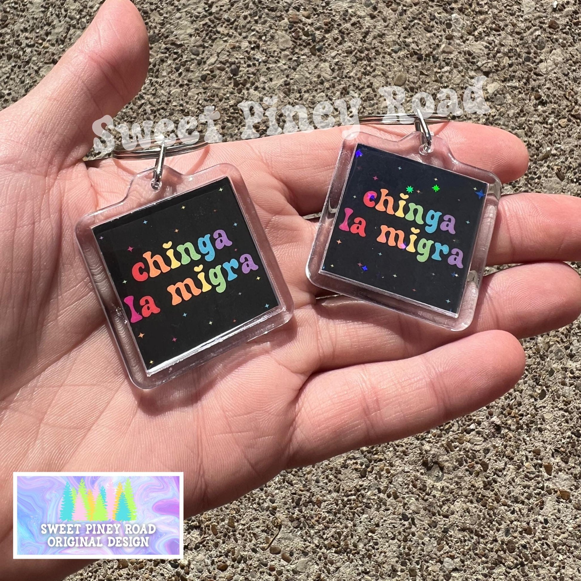 Chinga La Migra Keychain, F*ck ICE Abolish ICE Political Bag Charm, Anti Trump Protest Bag Tag, FDT Gift For Democrat Acrylic Key Chains