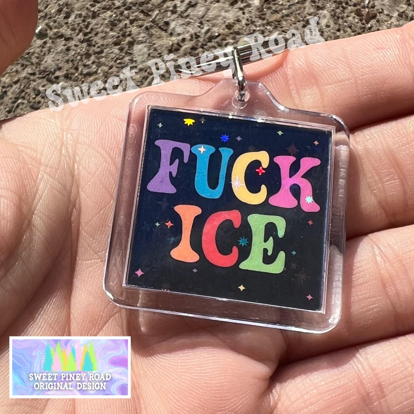 F*ck ICE Keychain, Abolish ICE Political Bag Charm, Chinga La Migra, Anti Trump Protest Bag Tag, FDT Gift For Democrat Acrylic Key Chains