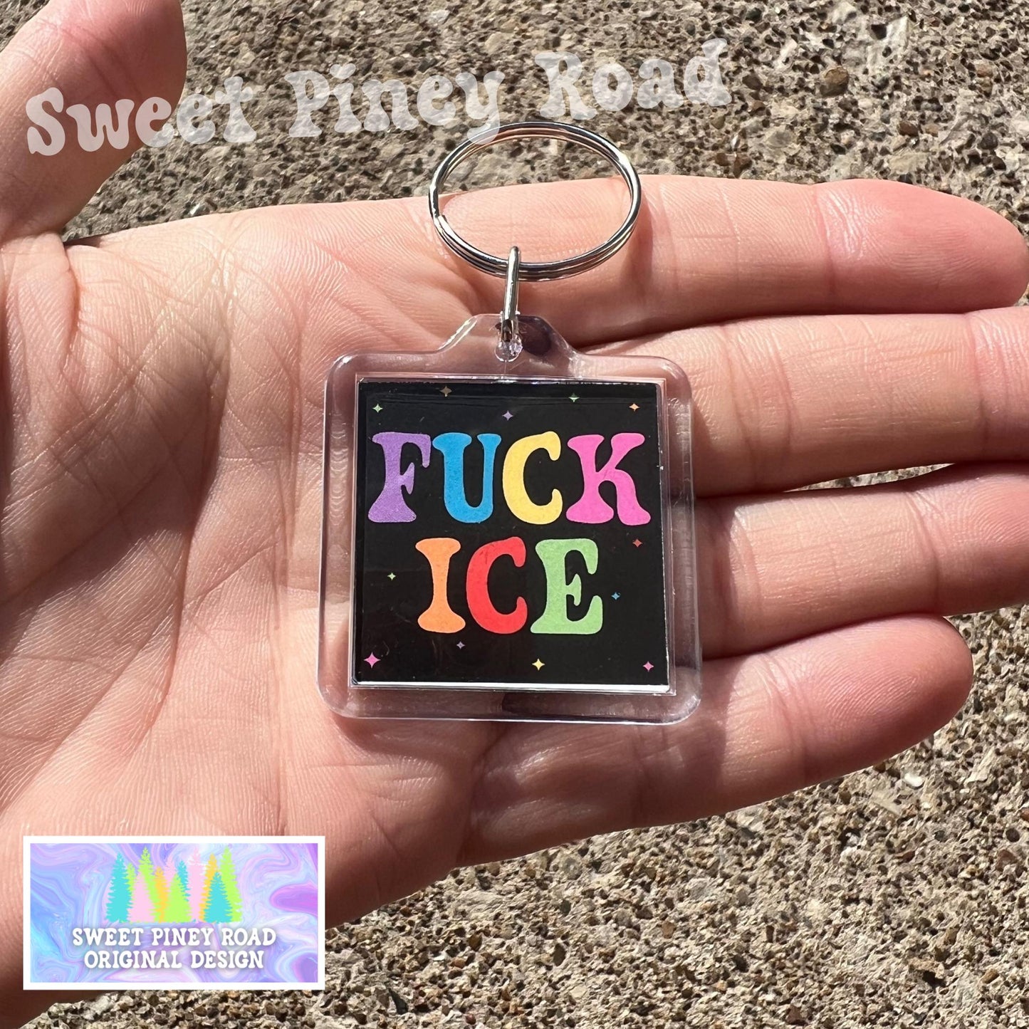 F*ck ICE Keychain, Abolish ICE Political Bag Charm, Chinga La Migra, Anti Trump Protest Bag Tag, FDT Gift For Democrat Acrylic Key Chains