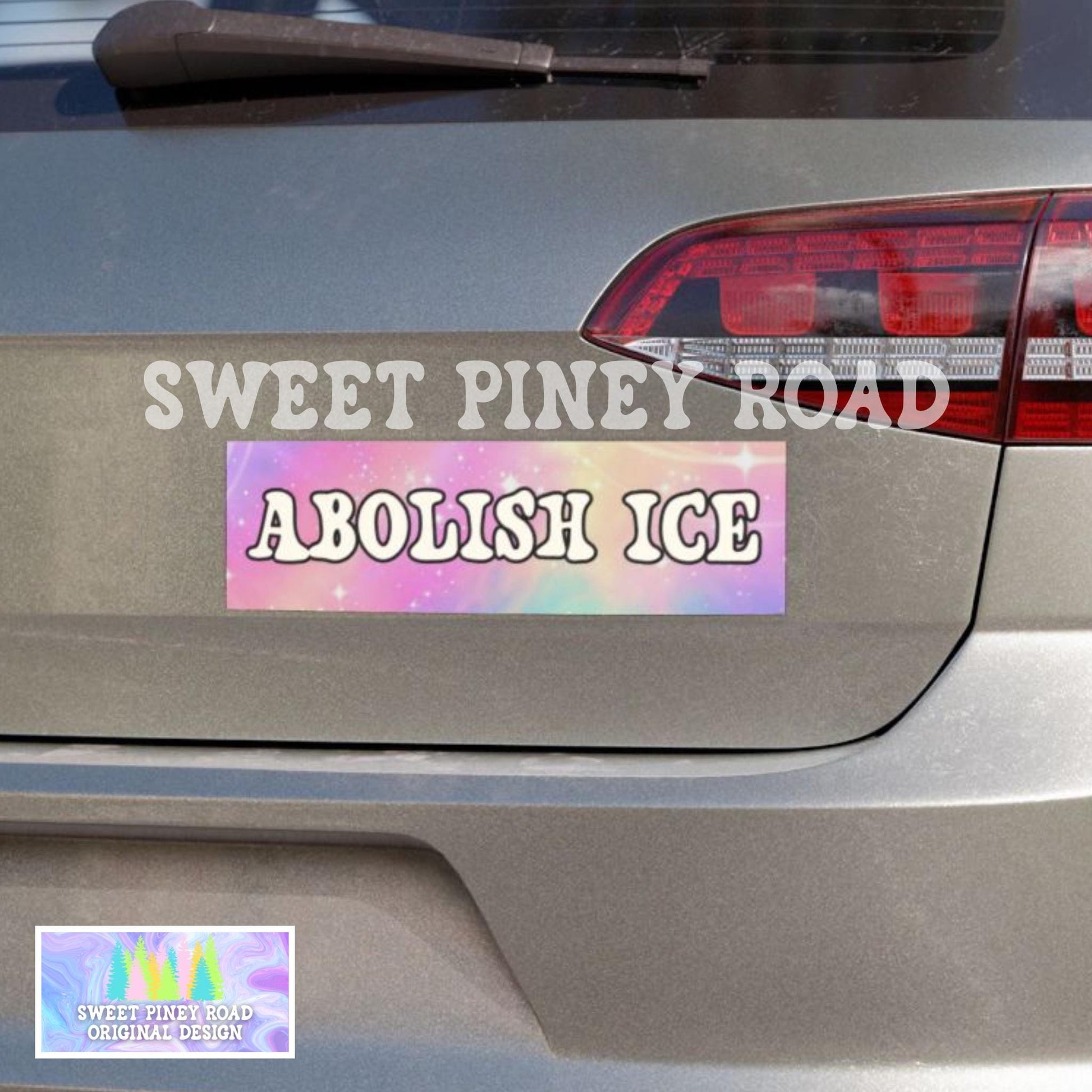 Abolish ICE Car Magnet or Bumper Sticker, No Borders Bumper Sticker, Immigration Rights Decal, Political Protest Sticker, Progressive Vinyl