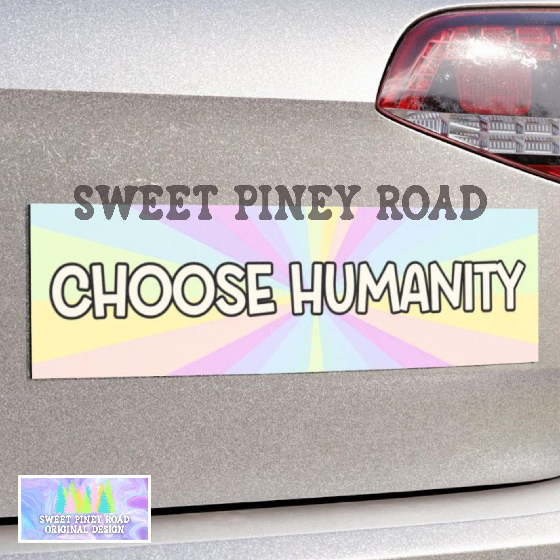 Choose Humanity Car Magnet, Human Rights Activist Bumper Sticker, Pro Immigration Ally, Equality Social Justice Decal, Political Protest