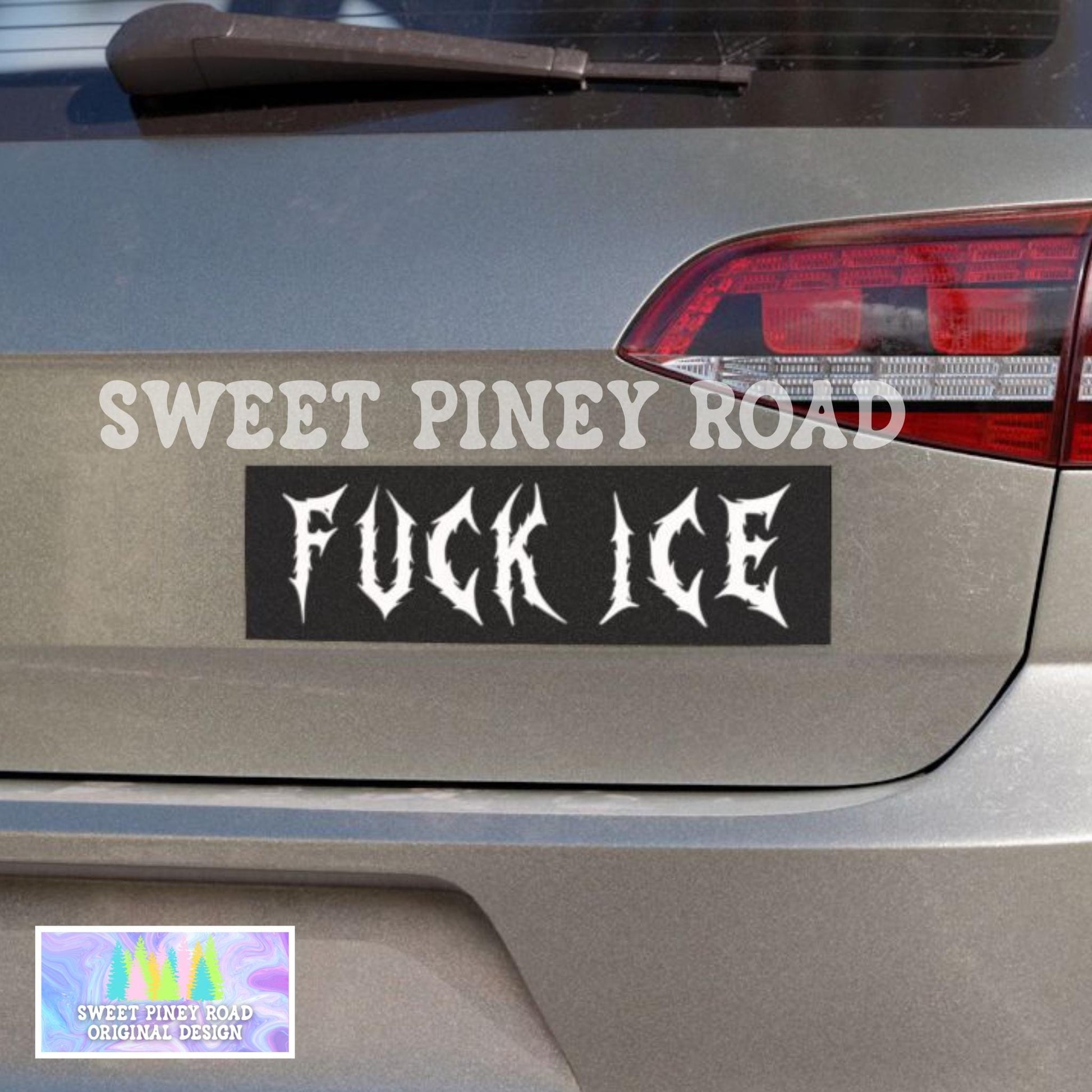 F*ck ICE Metalcore Car Magnet, Alternative Goth Abolish ICE Bumper Sticker, Gothic Font, Deathcore Hardcore FDT, Anti Trump Pro Immigration