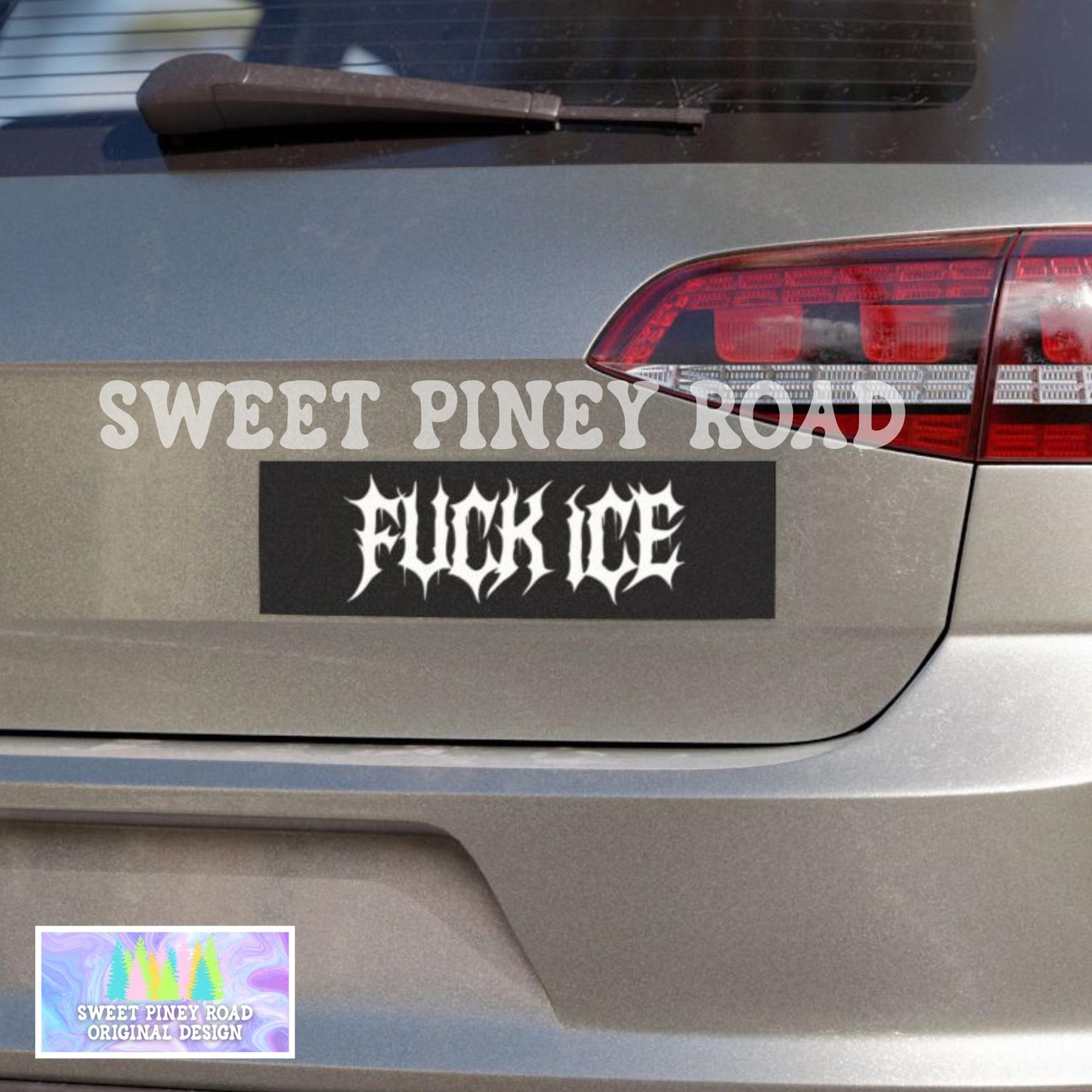 F*ck ICE Metalcore Car Magnet, Alternative Goth Abolish ICE Bumper Sticker, Gothic Font, Deathcore Hardcore FDT, Anti Trump Pro Immigration