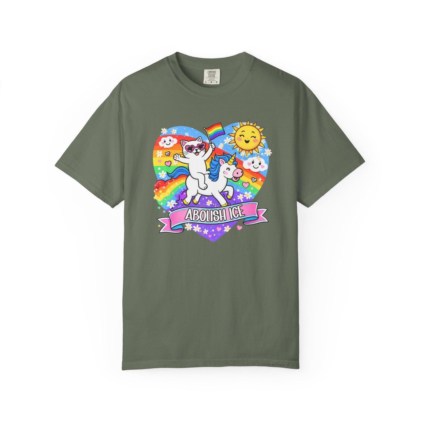 Abolish ICE TShirt, F*ck ICE Shirt Cute Cat, Unicorn Social Justice T-shirt, Human Rights LGBTQIA+ Tee, Immigrants Make American Great fdt