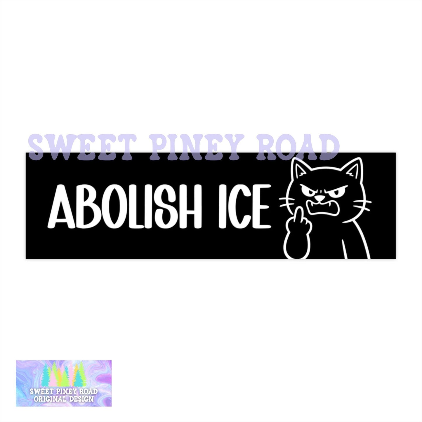 Abolish ICE Car Magnet, Funny Anti ICE Bumper Sticker, Cute Cat Protest Decal, Anti Trump Middle Finger Kitty FDT, Chinga La Migra