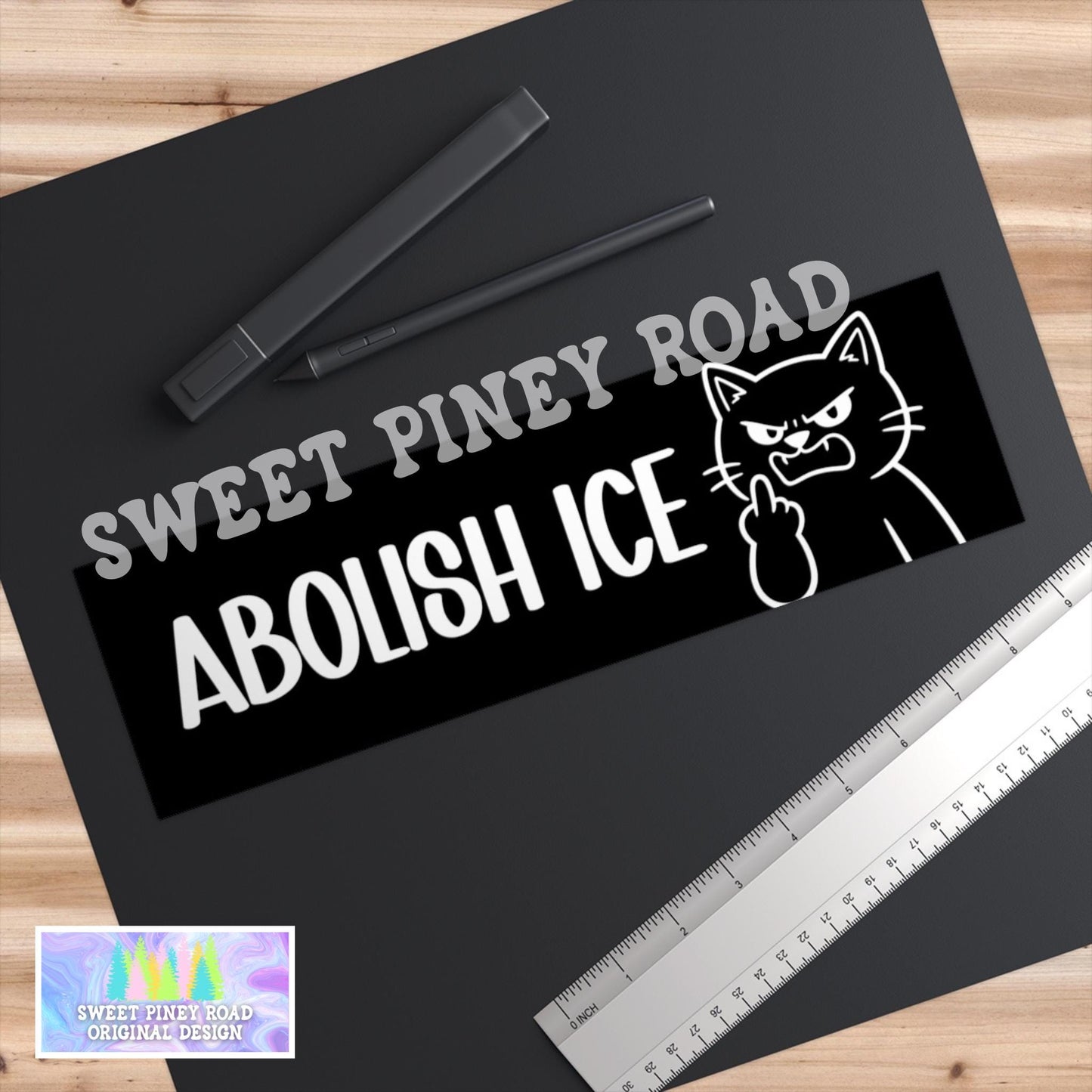 Abolish ICE Car Magnet, Funny Anti ICE Bumper Sticker, Cute Cat Protest Decal, Anti Trump Middle Finger Kitty FDT, Chinga La Migra