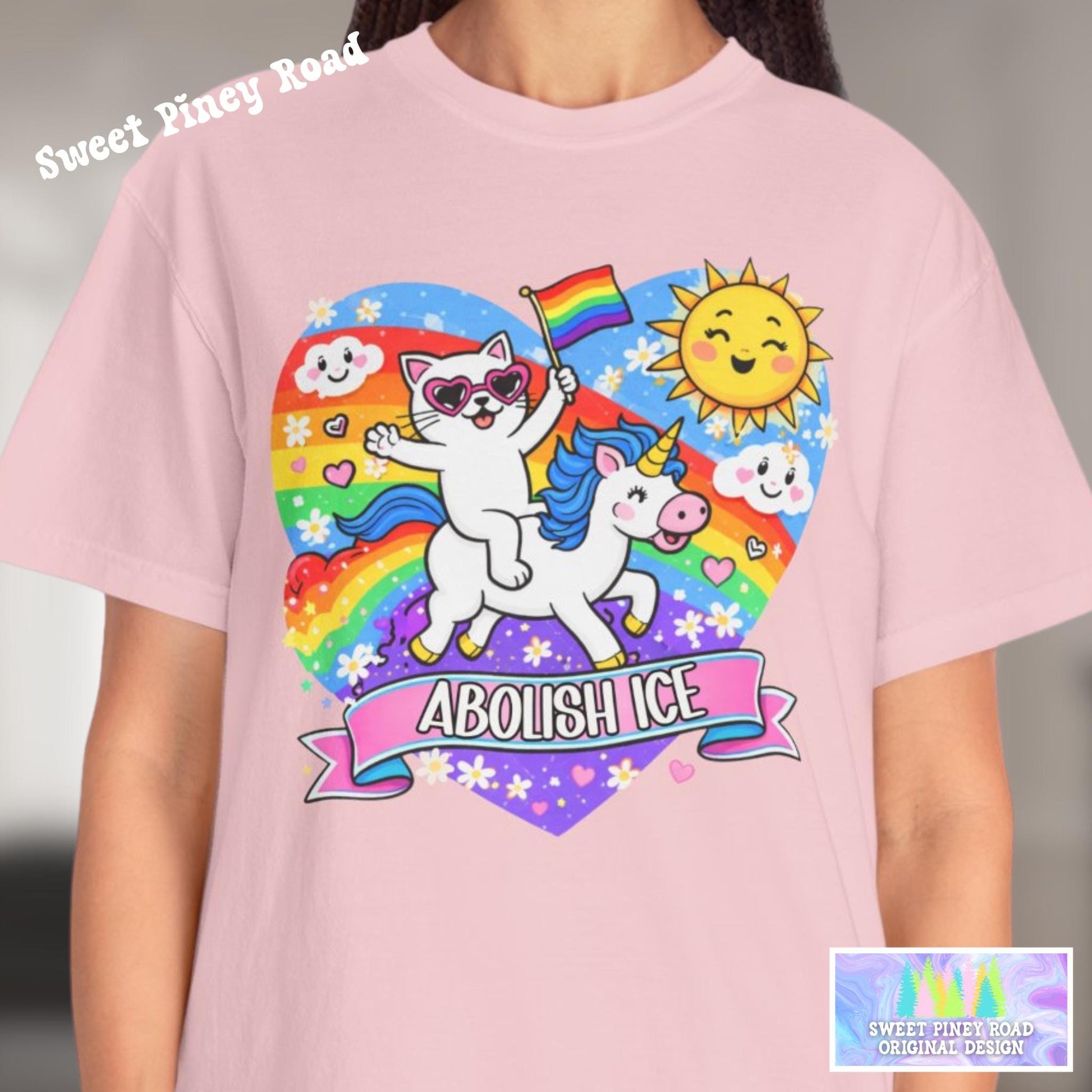 Abolish ICE TShirt, F*ck ICE Shirt Cute Cat, Unicorn Social Justice T-shirt, Human Rights LGBTQIA+ Tee, Immigrants Make American Great fdt