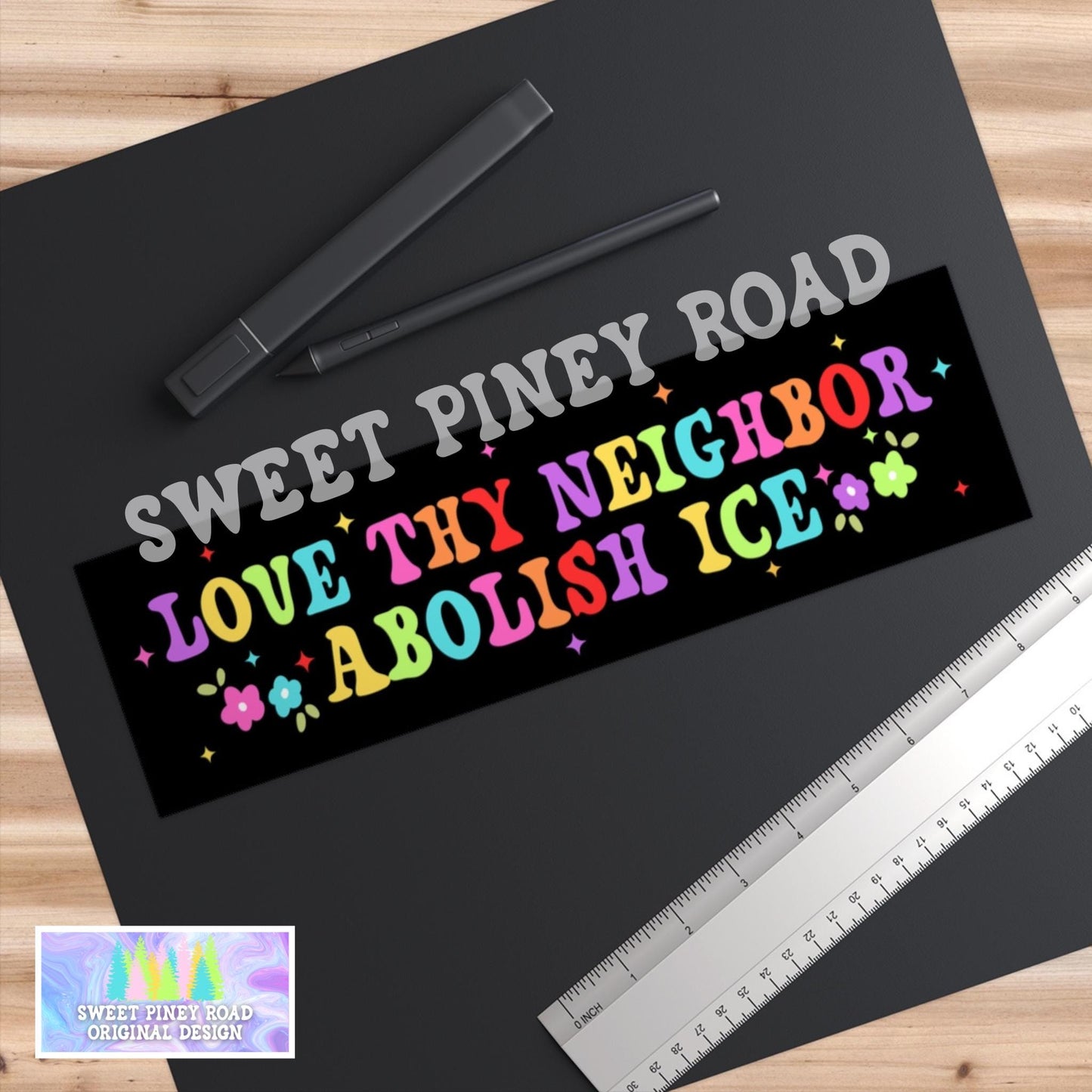 Love Thy Neighbor Abolish ICE Car Magnet, Pro Immigration Ally Bumper Sticker, FDT Anti Trump, F*ck ICE