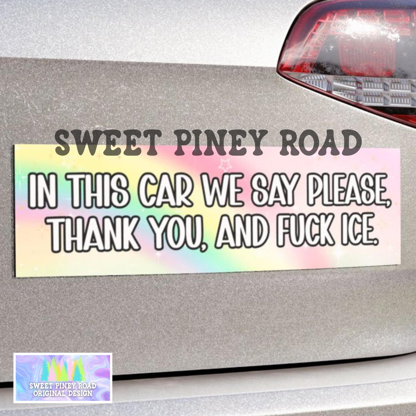 Abolish ICE Car Magnet, F*ck ICE Bumper Sticker, Social Justice Pro Immigration, FDT Chinga La Migra, Pastel y2k Rainbow