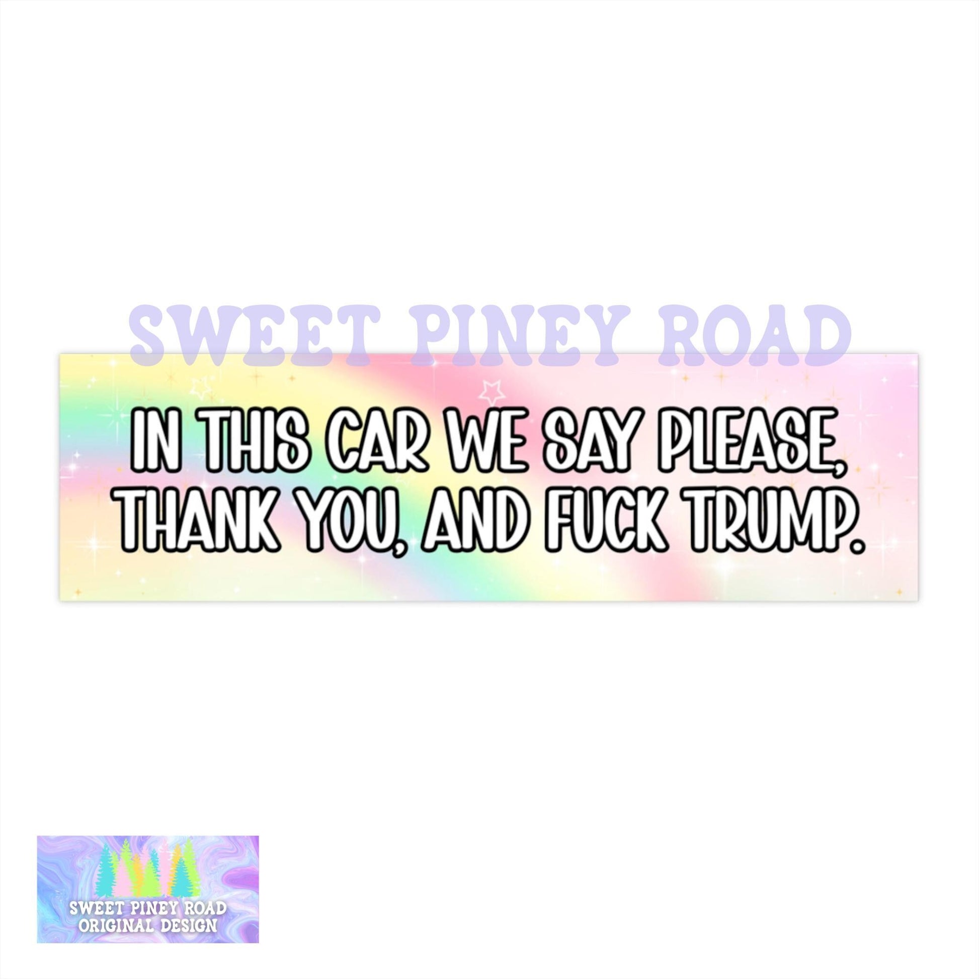 FDT Car Magnet, F*ck Trump Bumper Sticker, Pastel Themed Feminist Activist Decal, Progressive Leftist Liberal