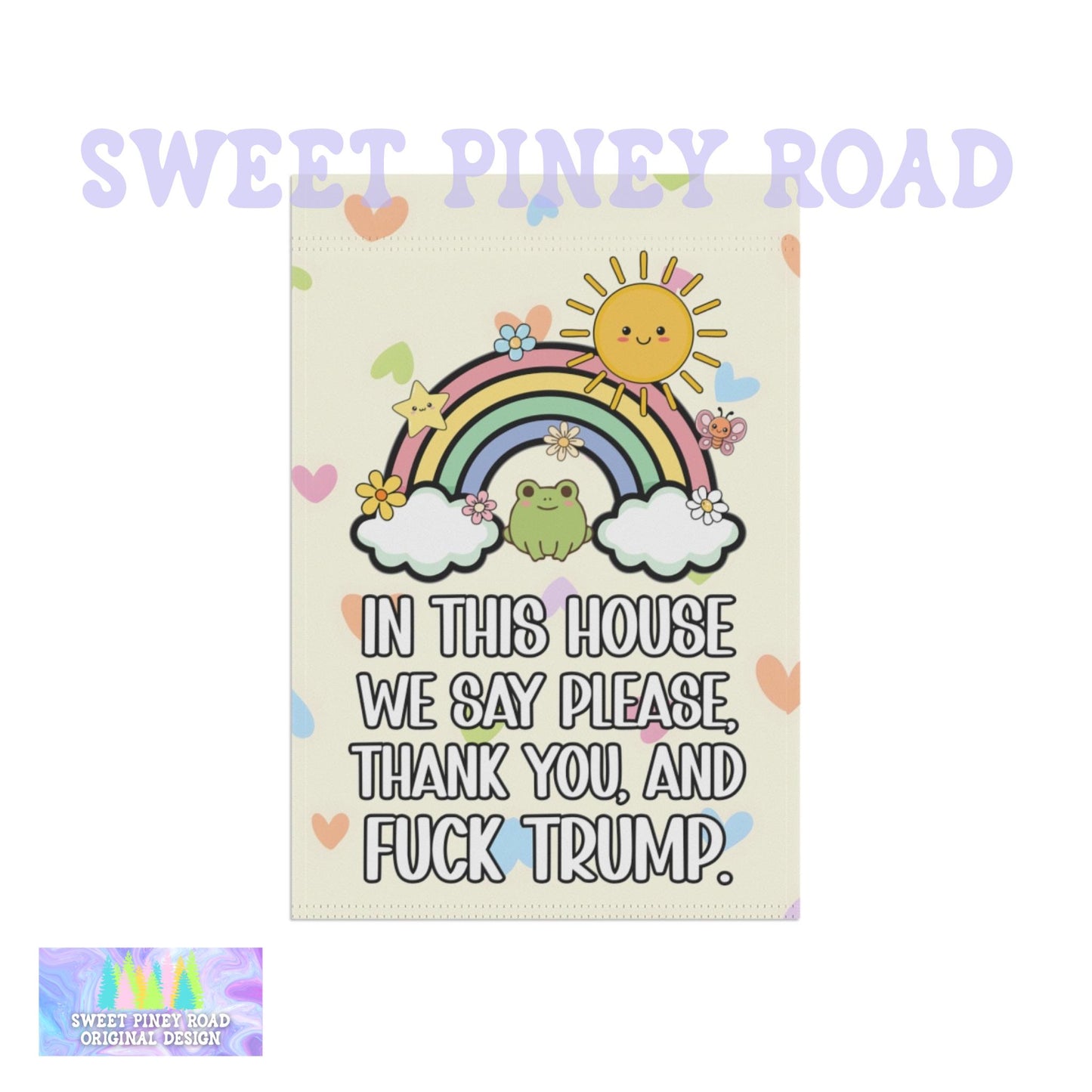 F*ck Trump Yard Sign, Abolish ICE Garden Flag, Cute Y2K Kawaii FDT Outdoor Decor, Chinga La Migra Decoration, Anti Trump