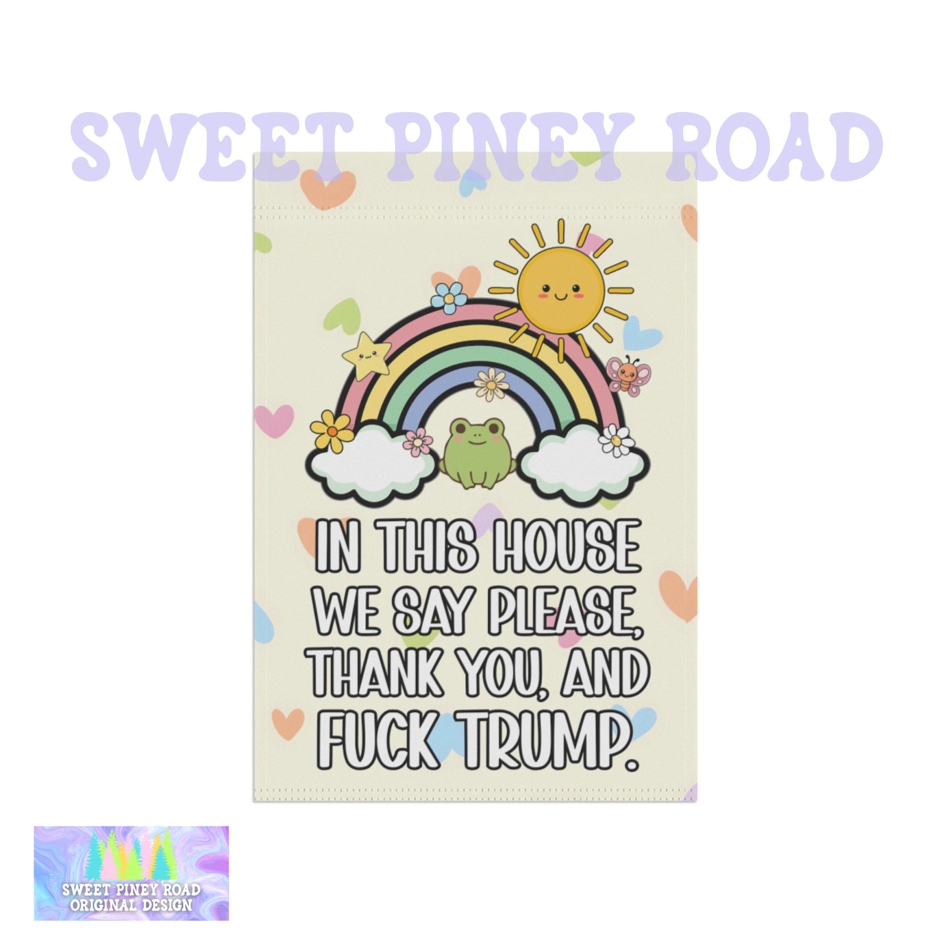 F*ck Trump Yard Sign, Abolish ICE Garden Flag, Cute Y2K Kawaii FDT Outdoor Decor, Chinga La Migra Decoration, Anti Trump