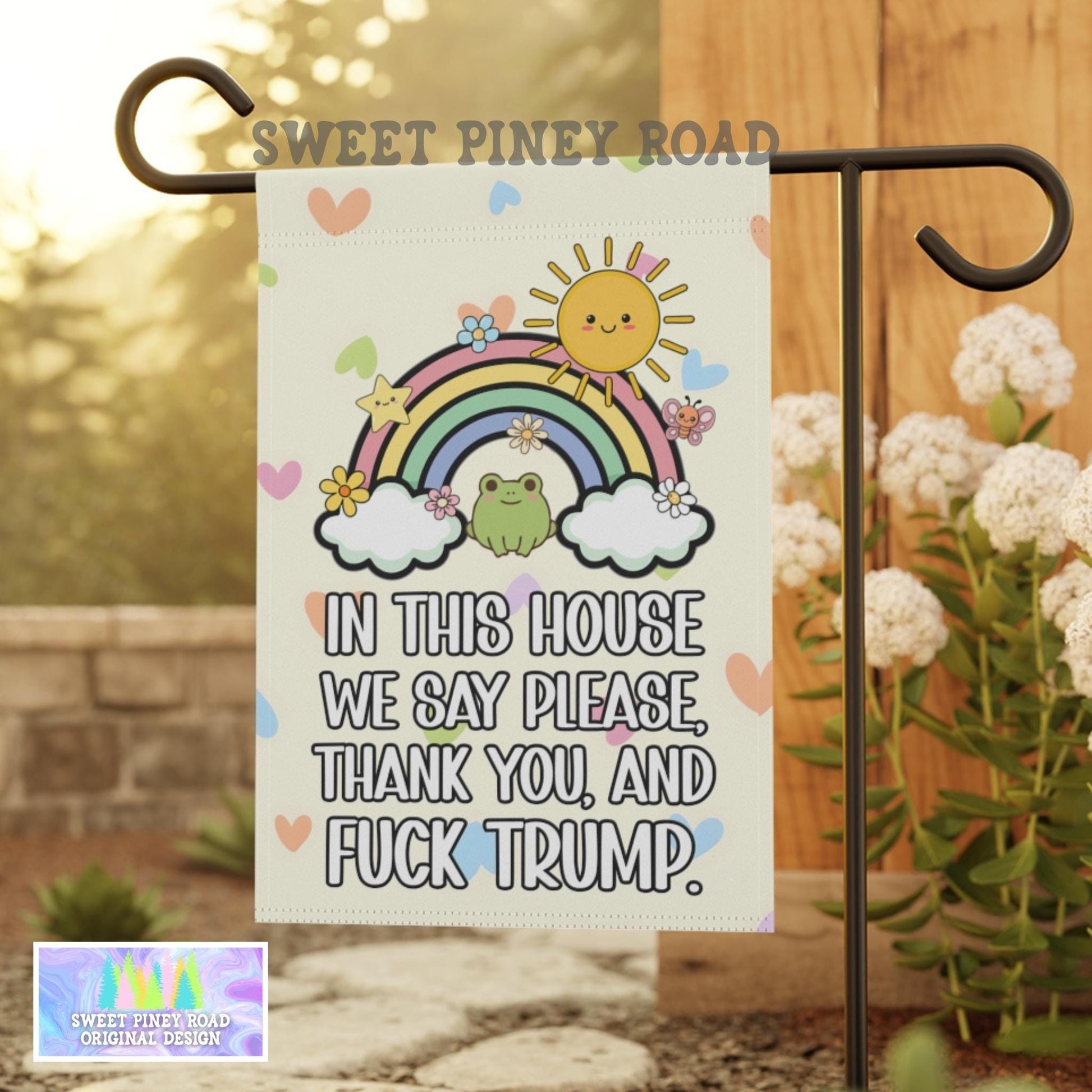 F*ck Trump Yard Sign, Abolish ICE Garden Flag, Cute Y2K Kawaii FDT Outdoor Decor, Chinga La Migra Decoration, Anti Trump