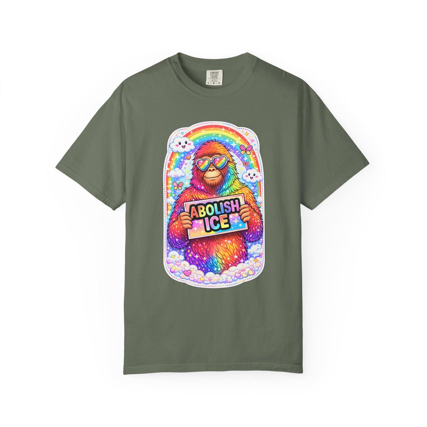Abolish ICE Shirt, F*ck ICE Bigfoot Rainbow Y2k Aesthetic Tshirt, Adorable FDT Protest Feminist T-Shirt, Activism Human Rights Tee