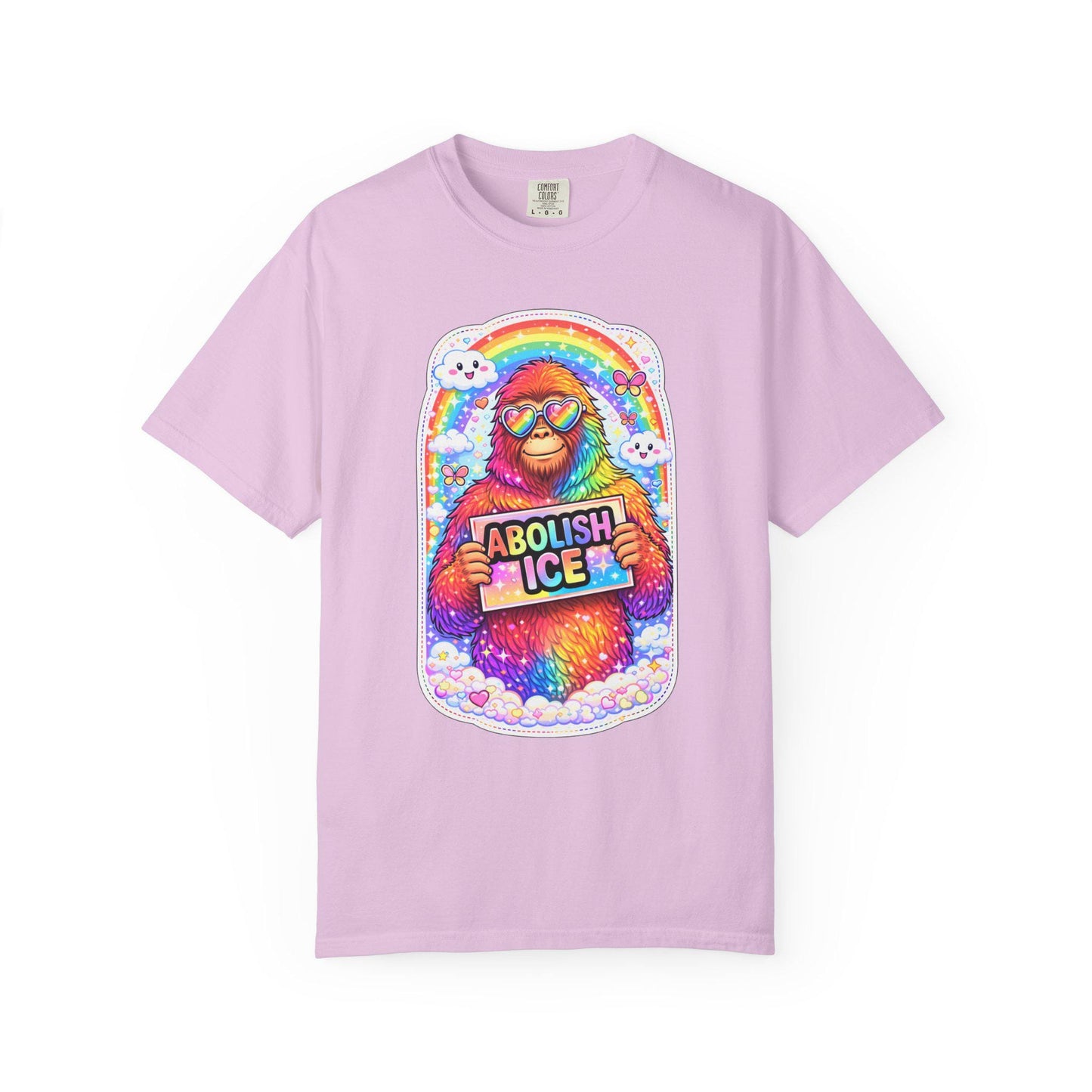 Abolish ICE Shirt, F*ck ICE Bigfoot Rainbow Y2k Aesthetic Tshirt, Adorable FDT Protest Feminist T-Shirt, Activism Human Rights Tee