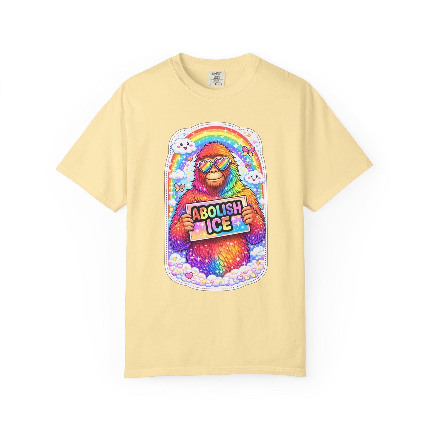 Abolish ICE Shirt, F*ck ICE Bigfoot Rainbow Y2k Aesthetic Tshirt, Adorable FDT Protest Feminist T-Shirt, Activism Human Rights Tee
