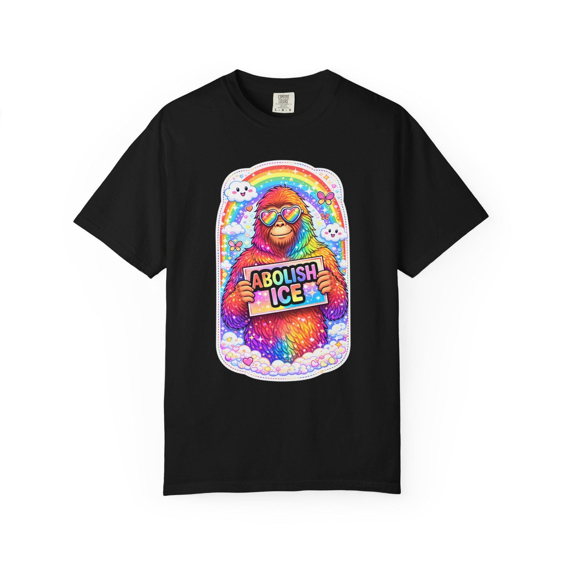 Abolish ICE Shirt, F*ck ICE Bigfoot Rainbow Y2k Aesthetic Tshirt, Adorable FDT Protest Feminist T-Shirt, Activism Human Rights Tee