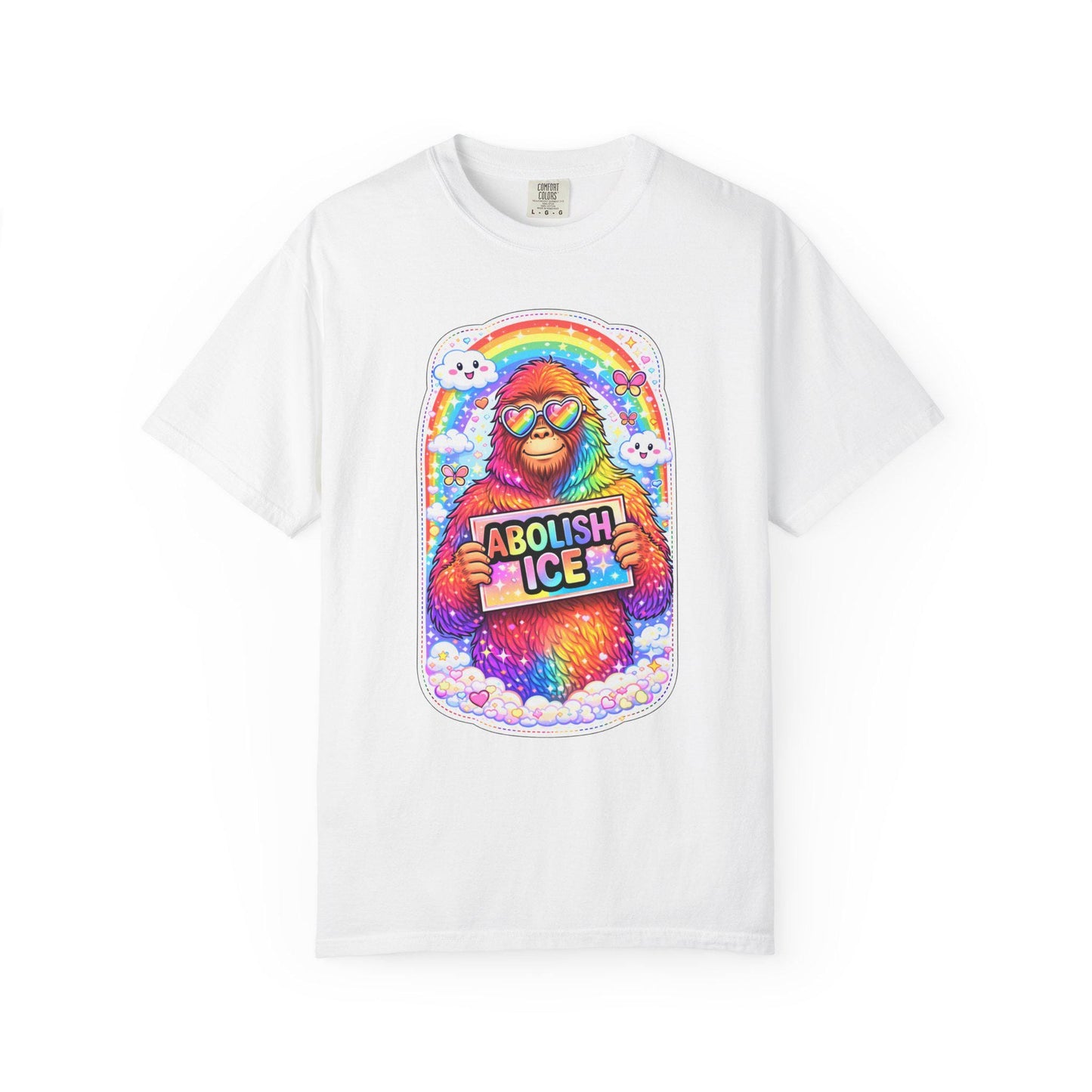 Abolish ICE Shirt, F*ck ICE Bigfoot Rainbow Y2k Aesthetic Tshirt, Adorable FDT Protest Feminist T-Shirt, Activism Human Rights Tee