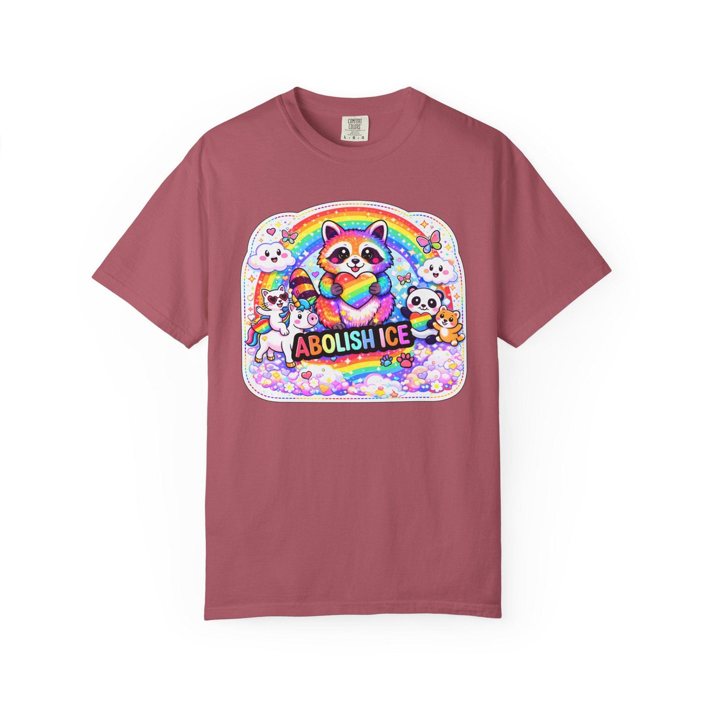 Abolish ICE Shirt, F*ck ICE Raccoon Rainbow Y2k Aesthetic Tshirt, Adorable FDT Protest Feminist T-Shirt, Activism Human Rights Tee
