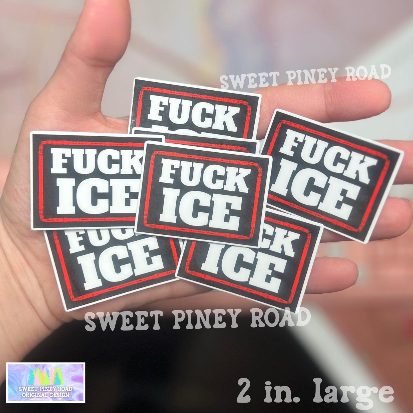 F*ck ICE Stickers 15/30/50/100pc (1 or 2in.) Glossy! Abolish ICE Sticker Pack, Anti Trump Political Protest Rally, Pro Immigration