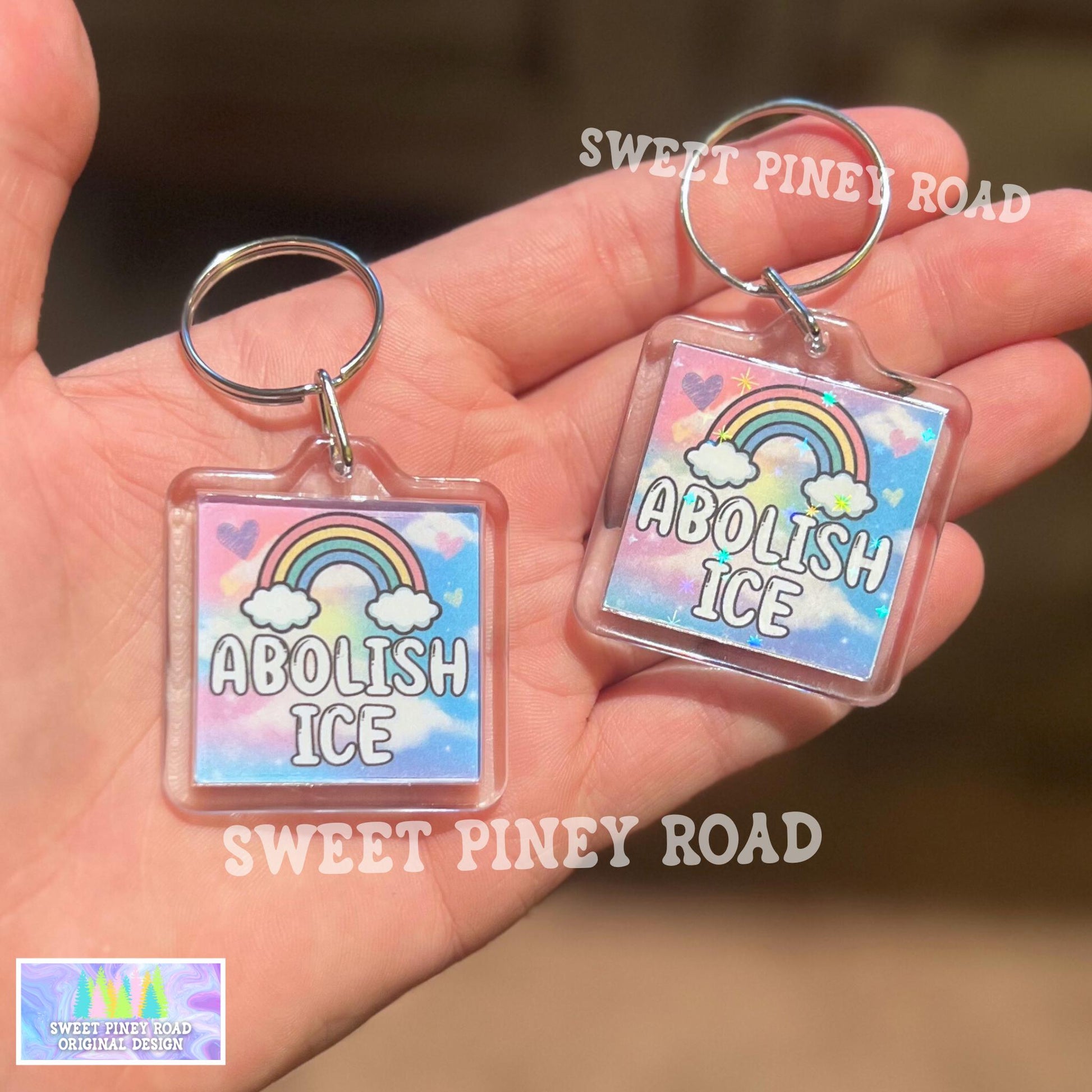 Abolish ICE Keychain, F*ck ICE Political Bag Charm, Chinga La Migra, Anti Trump Protest Bag Tag, FDT Gift For Democrat Acrylic Key Chains