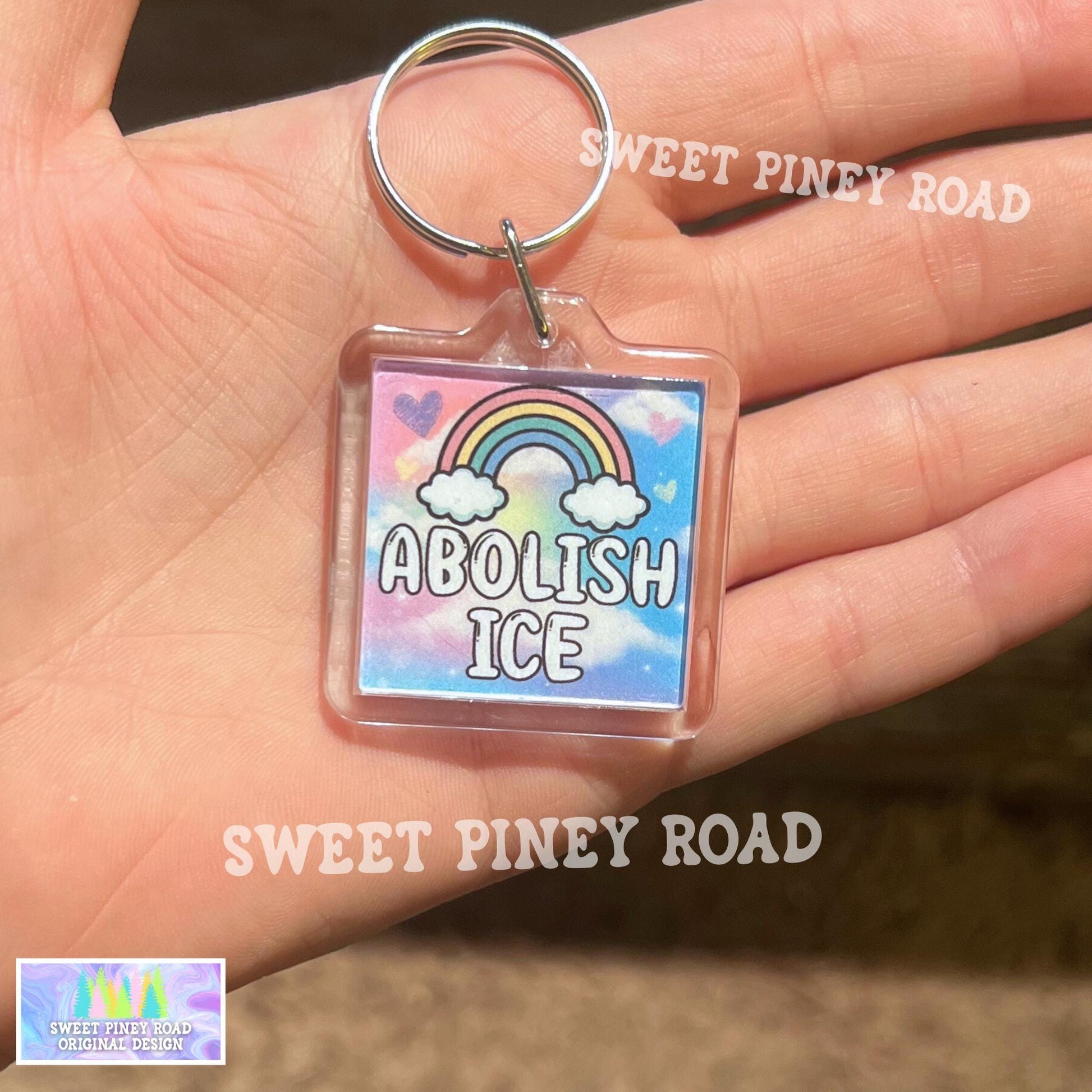 Abolish ICE Keychain, F*ck ICE Political Bag Charm, Chinga La Migra, Anti Trump Protest Bag Tag, FDT Gift For Democrat Acrylic Key Chains